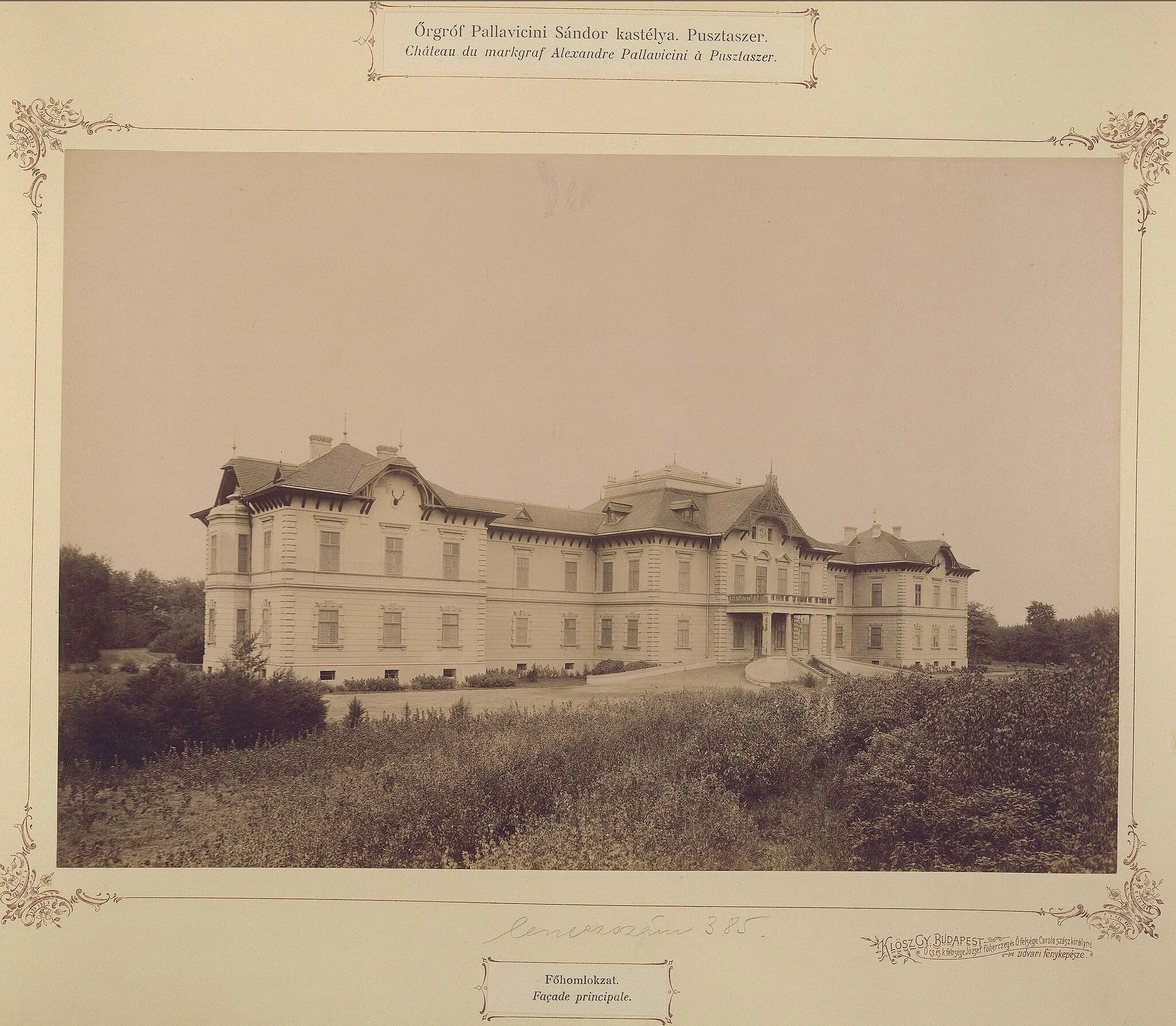 Photo showing: (ekkor Sövényháza) Pallavicini-kastély. A felvétel 1895-1899 között készült. A kép forrását kérjük így adja meg: Fortepan / Budapest Főváros Levéltára. Levéltári jelzet: HU.BFL.XV.19.d.1.13.035