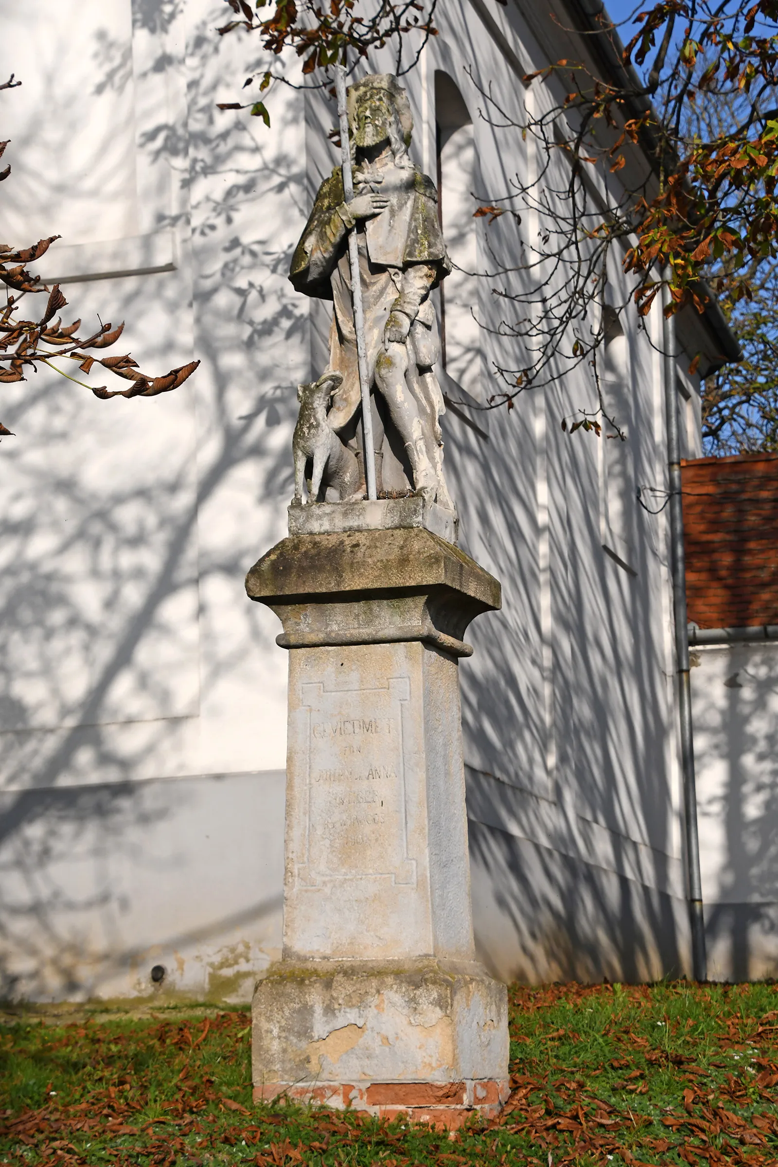 Photo showing: Statue of Saint Roch in Virágos, Villány, Hungary