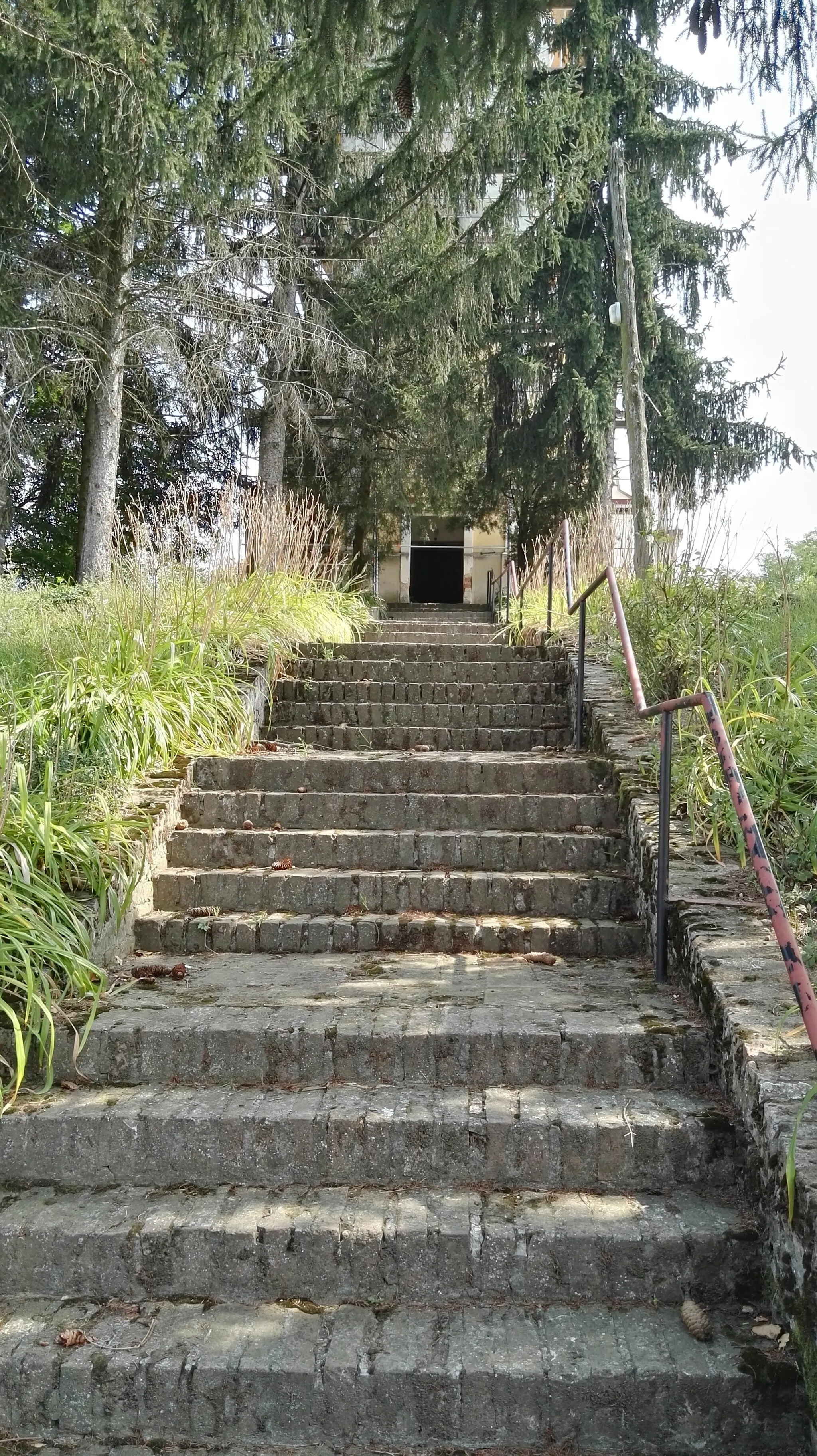 Photo showing: Bogdása, katolikus templom előtti lépcső