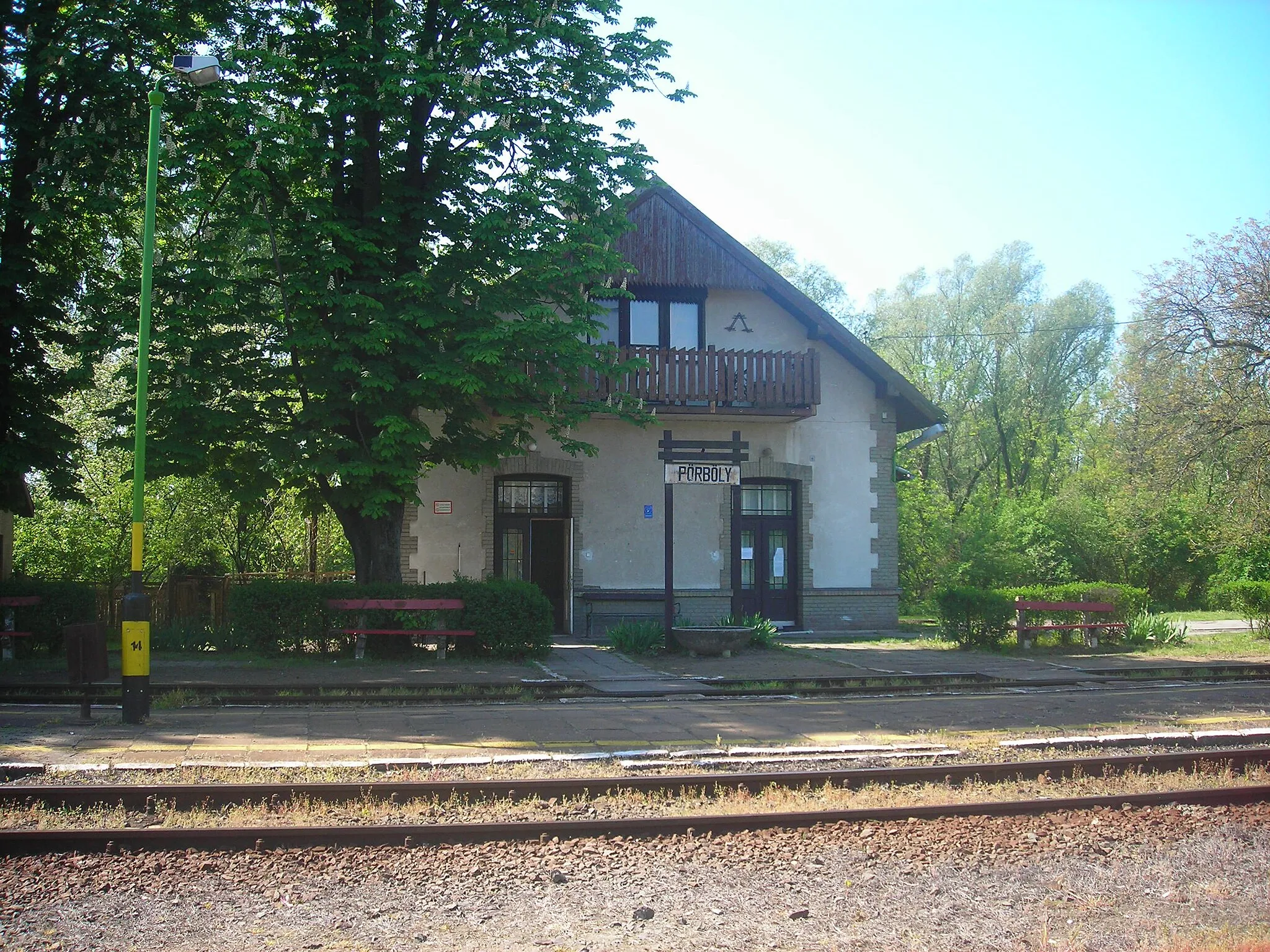 Photo showing: Pörböly railway station