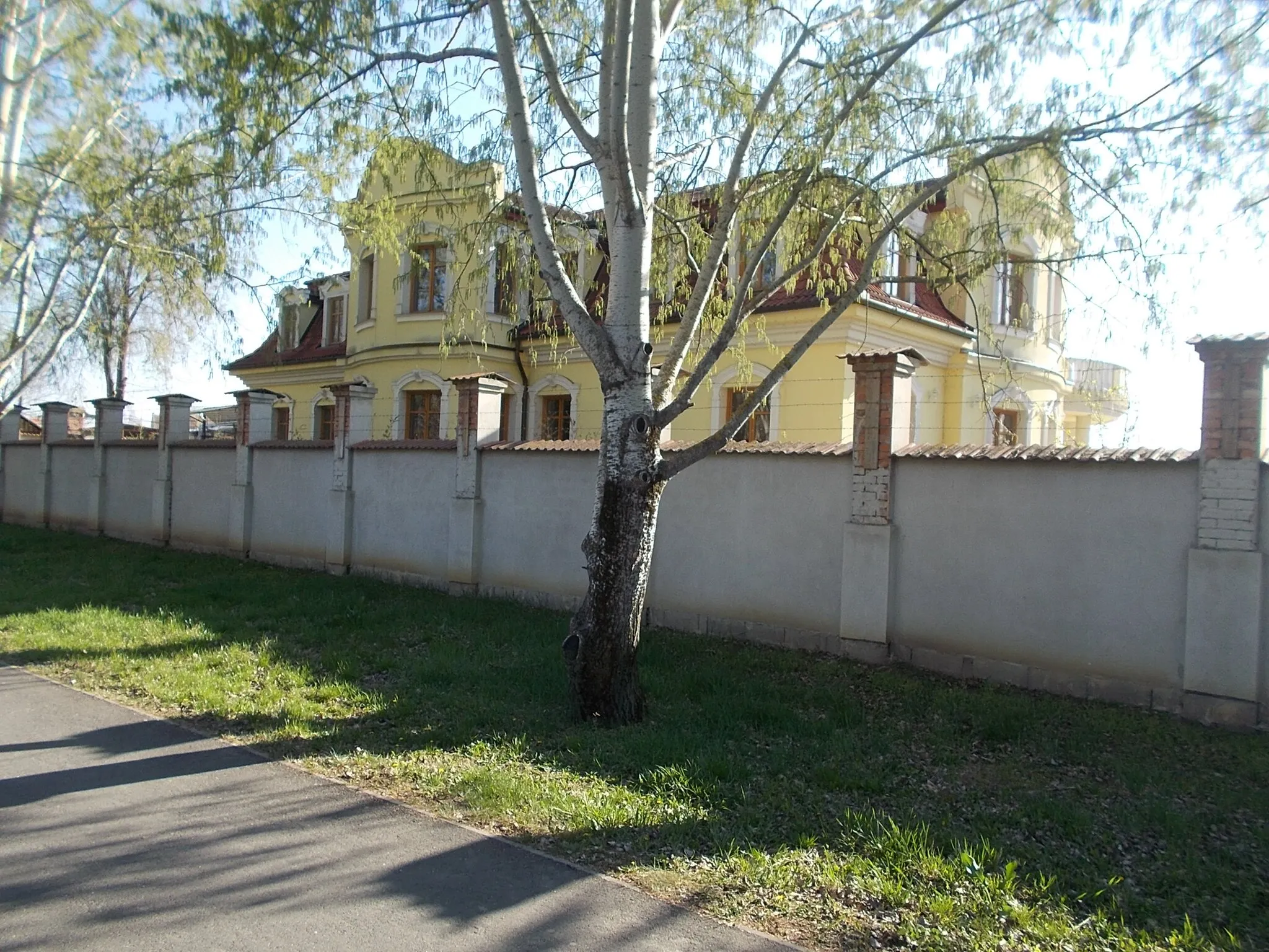 Photo showing: : Mansion like building at Erzsébet groove/park. - Rákóczi Ferenc street, Mezőtúr, Jász-Nagykun-Szolnok County, Hungary.