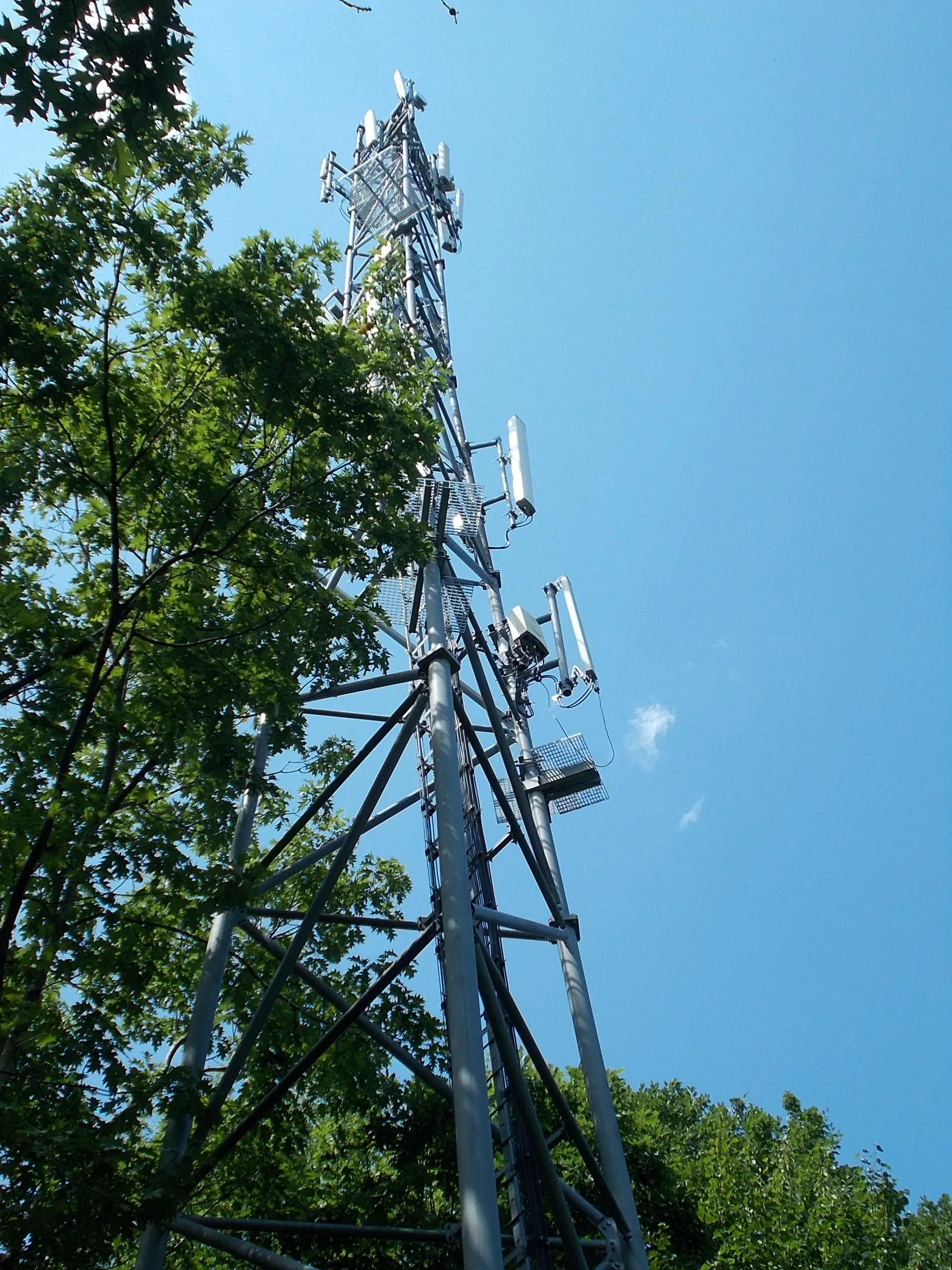 Photo showing: : Mobile phone base station on Szent Imre (Saint Emeric) Hill, Salgótarján, Nógrád County, Hungary.