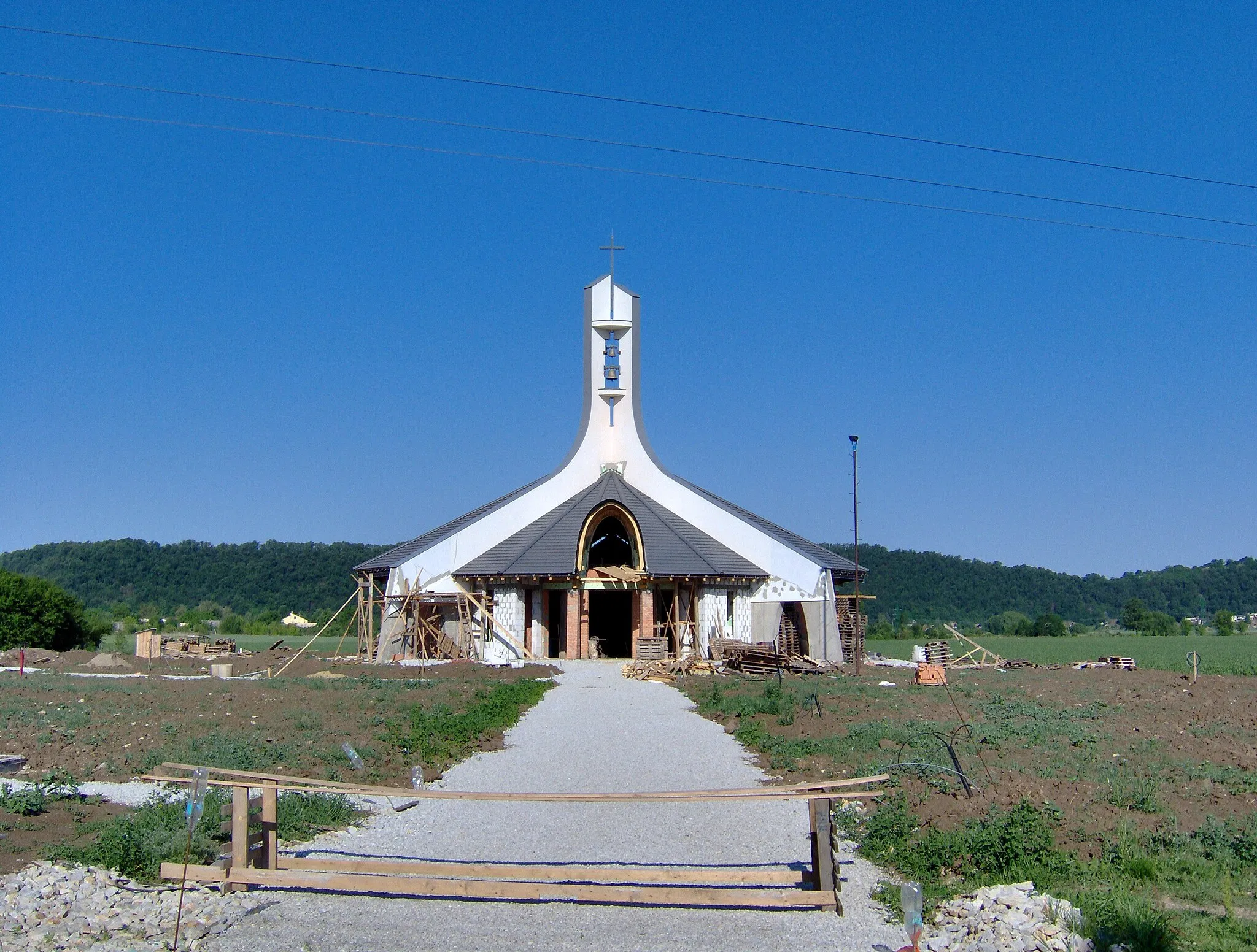 Photo showing: A nagytúri templom építése