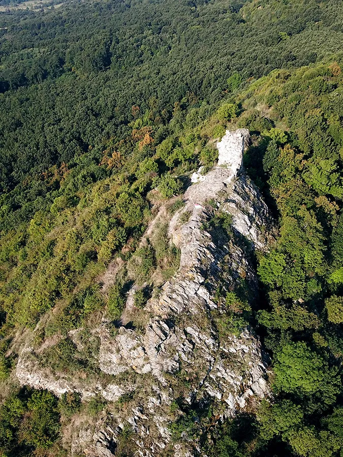 Photo showing: A vár légi felvételen (Szanda)