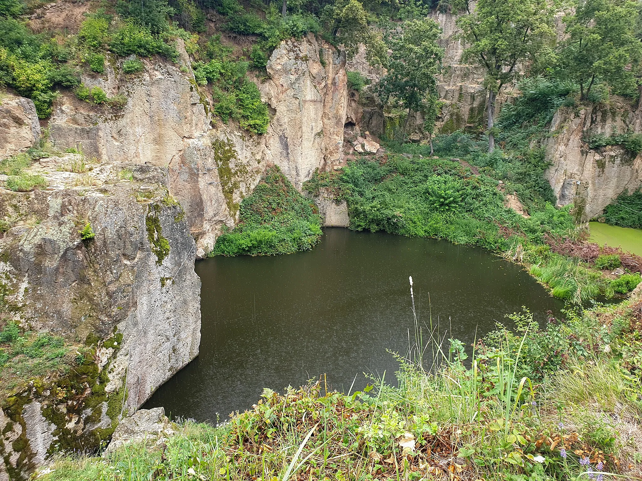 Photo showing: Abandoned millstone quarry, nature protection area at Sárospatak