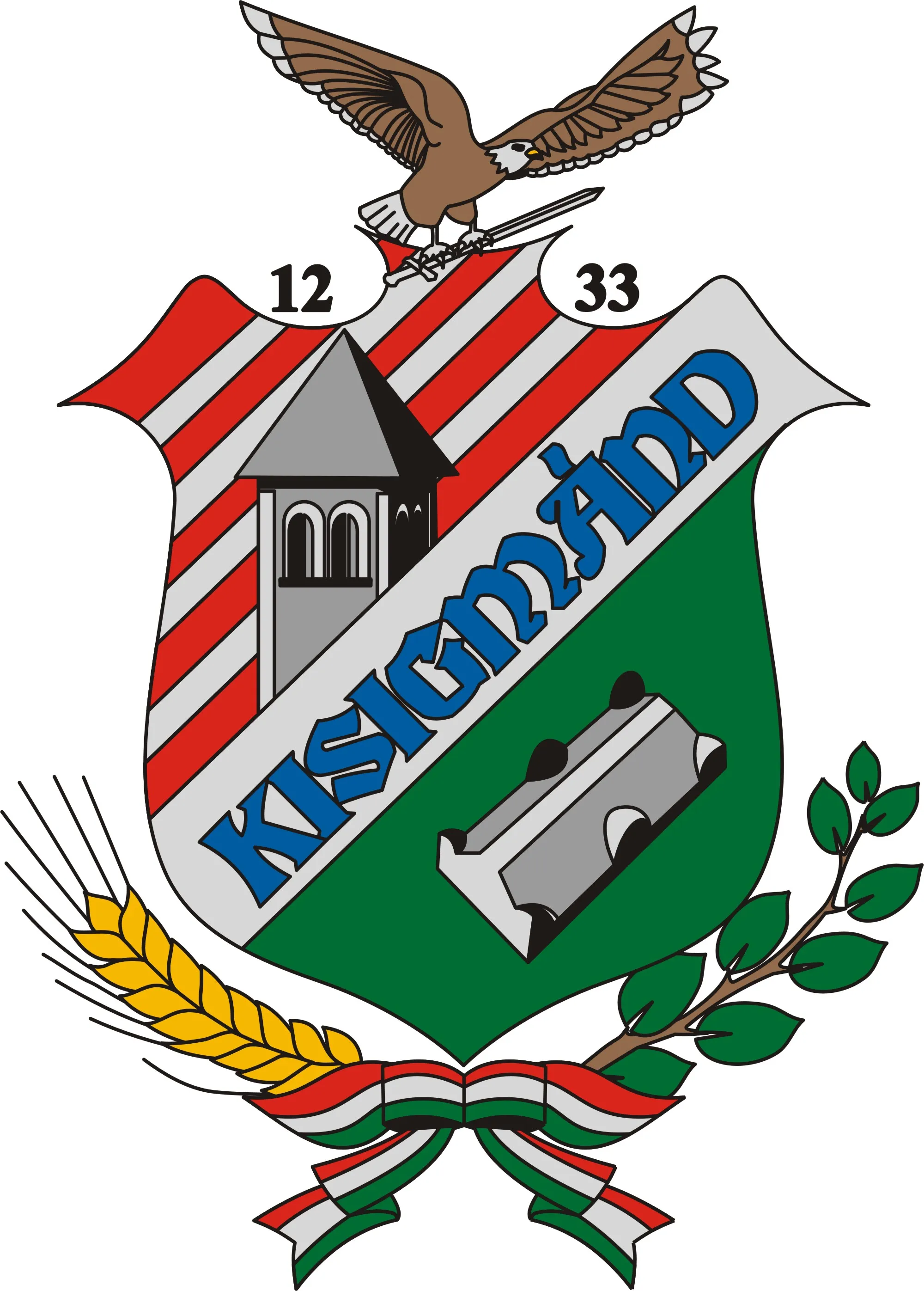 Photo showing: Coat of arms of Kisigmánd, Hungary