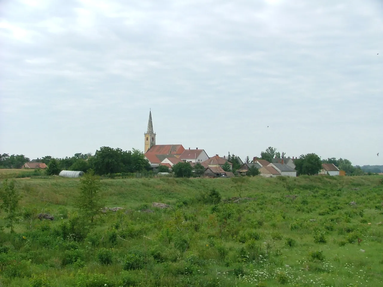 Photo showing: Rábaszentmihály - A község távlati képe