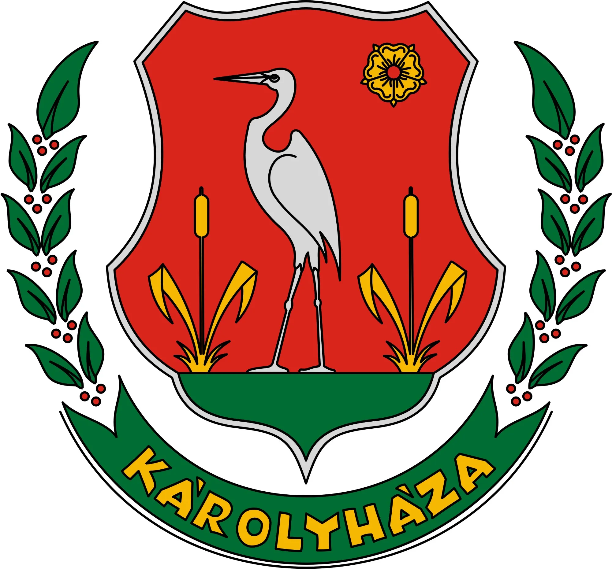 Photo showing: Coat of arms of Károlyháza, Hungary