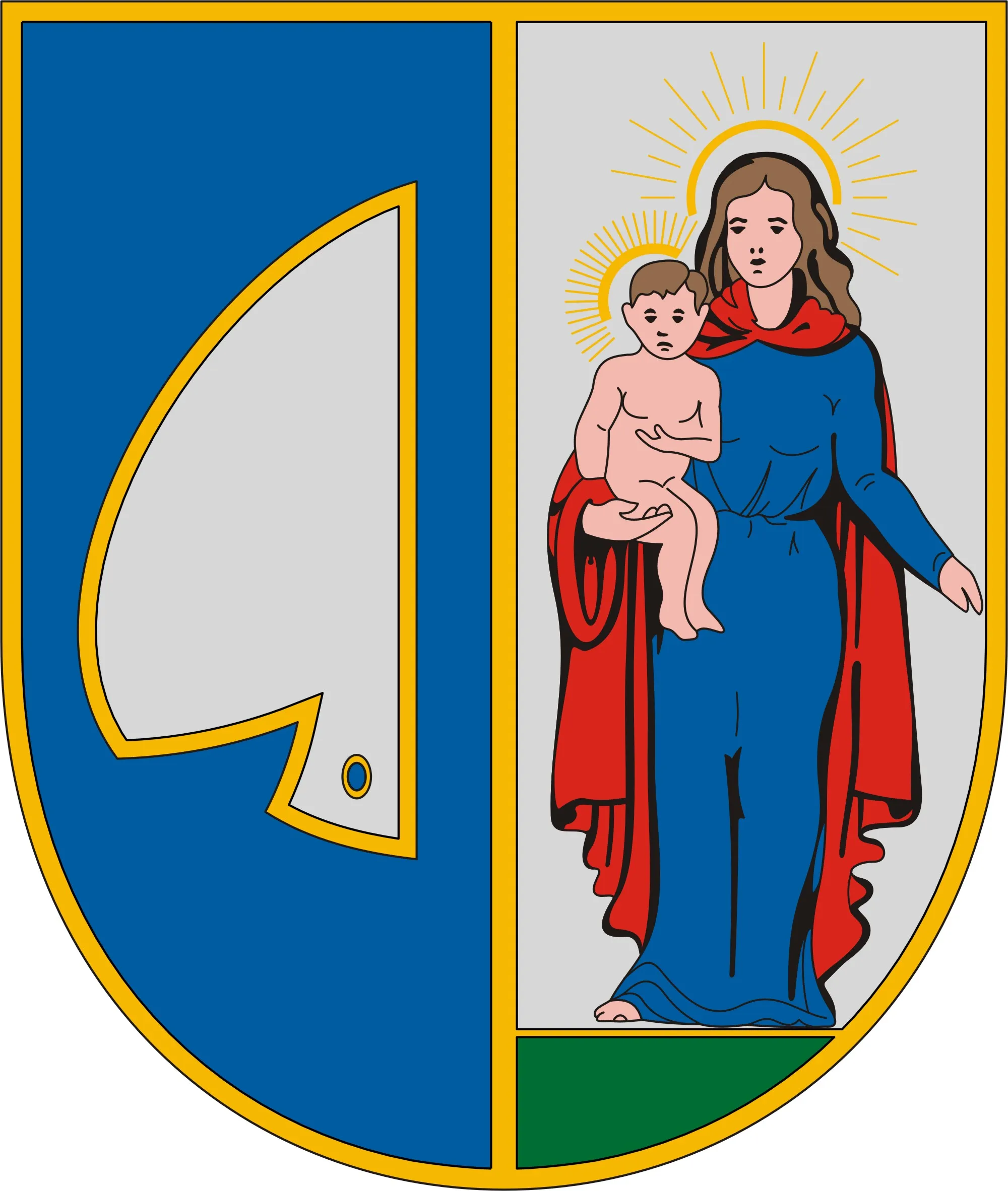 Photo showing: Coat of arms of Vasboldogasszony, Hungary