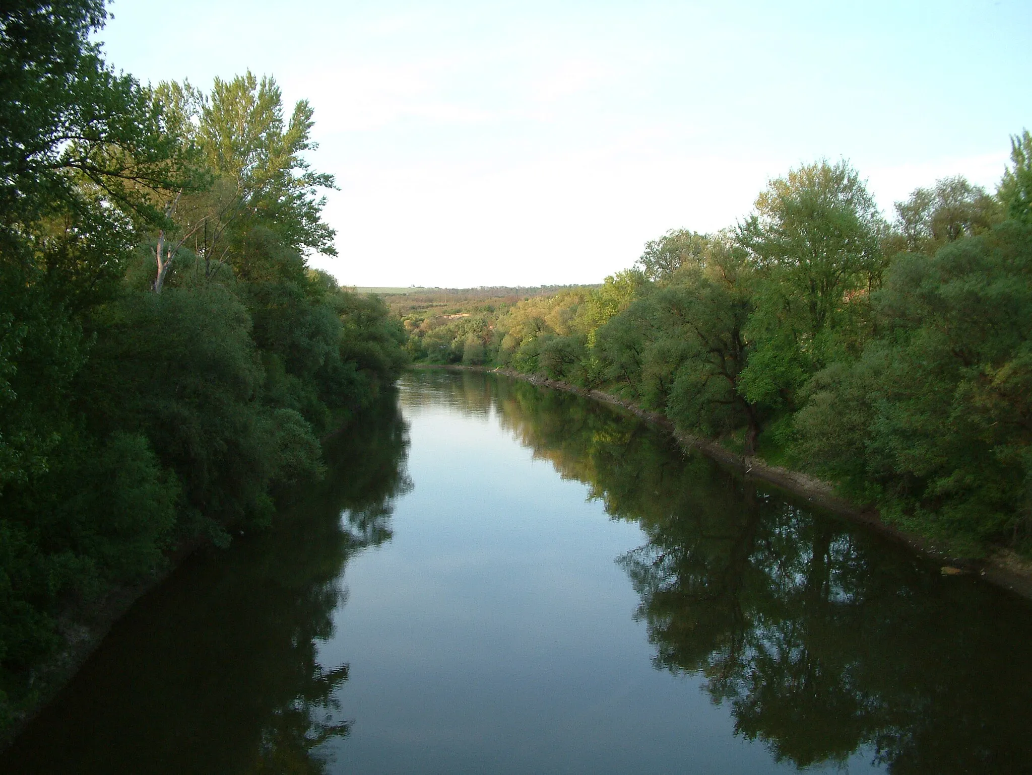 Photo showing: Ipoly River from Szob railway bridge