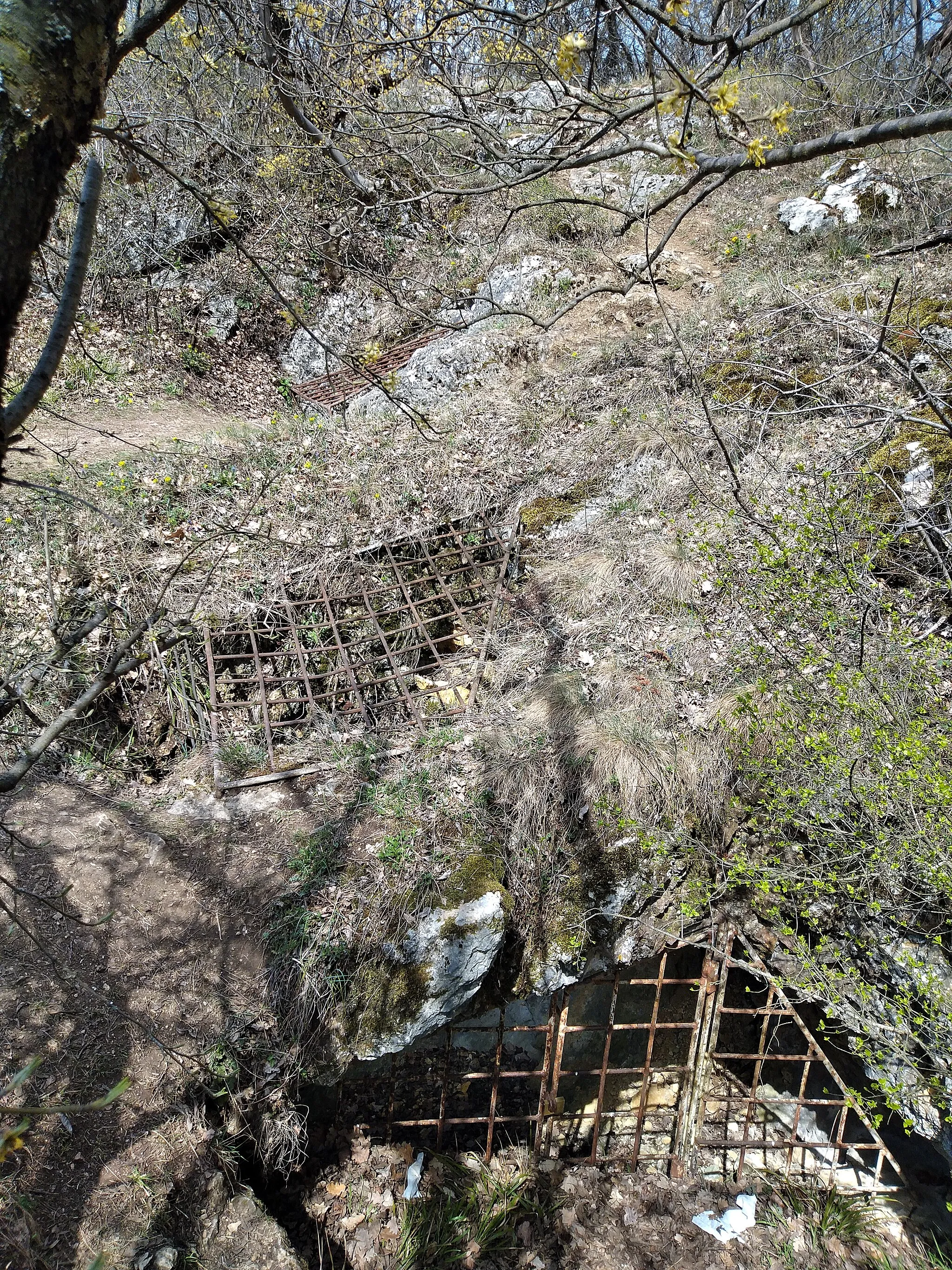 Photo showing: Entrance of Háromlyukú Pothole