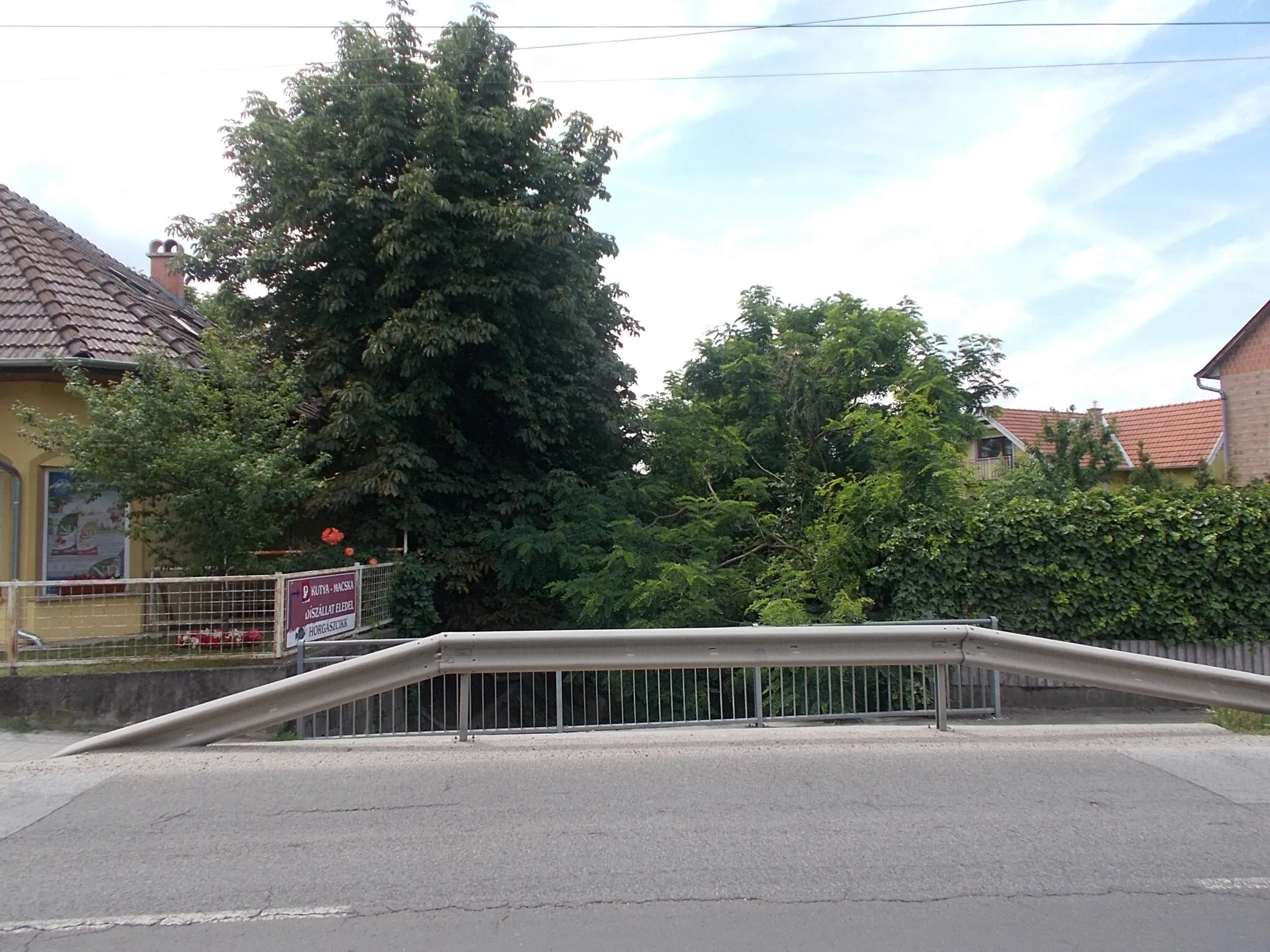 Photo showing: : Duna Road over the Ilka Stream, crash barrier and railing - Felsőgöd neighborhood, Göd, Pest County, Hungary