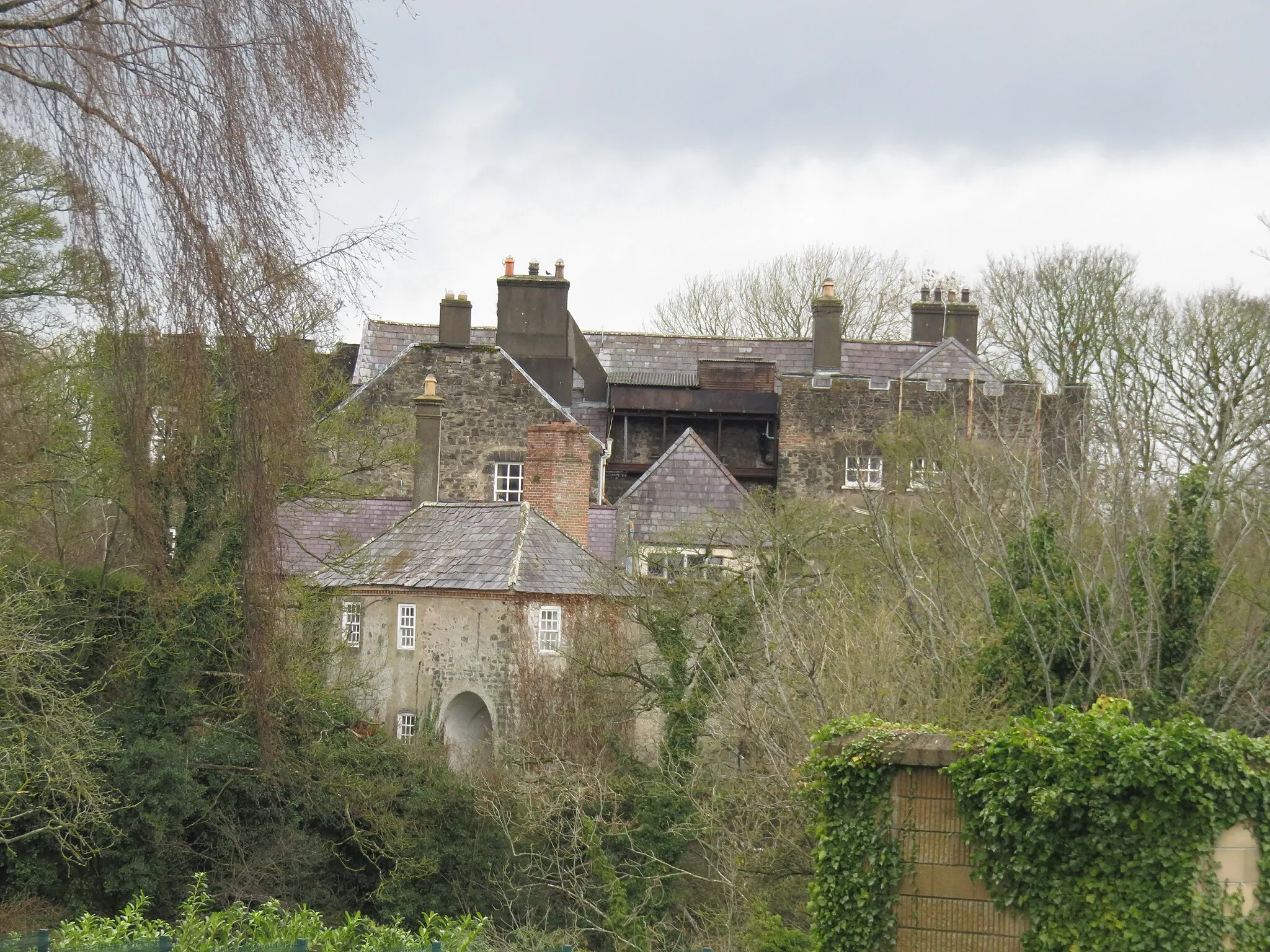 Photo showing: Rearview of Leixlip Castle taken from near the Hydroelectric Dam on the outskirts of the town.