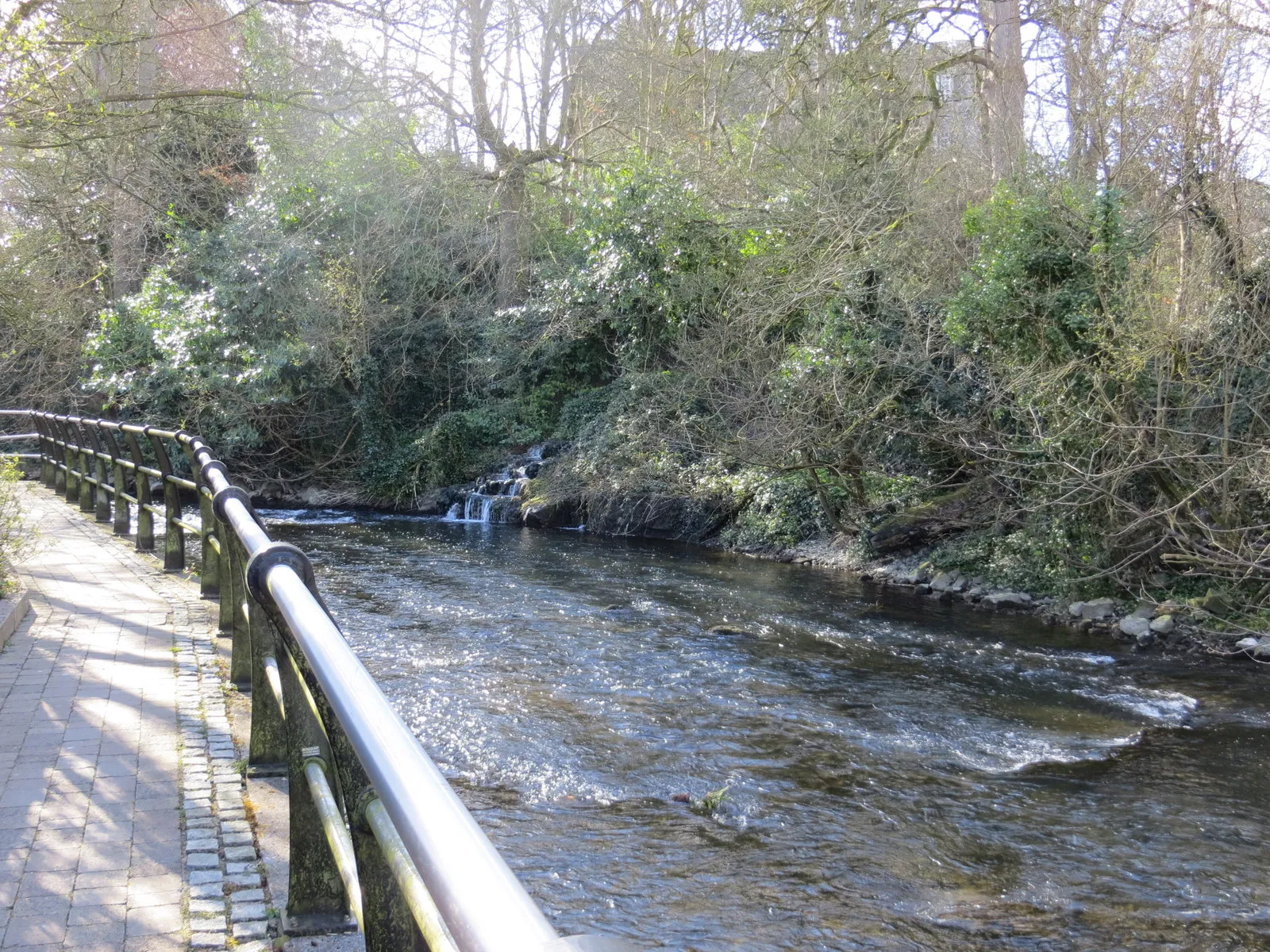 Photo showing: Rye Water (River) and cascading stream by Leixlip Castle