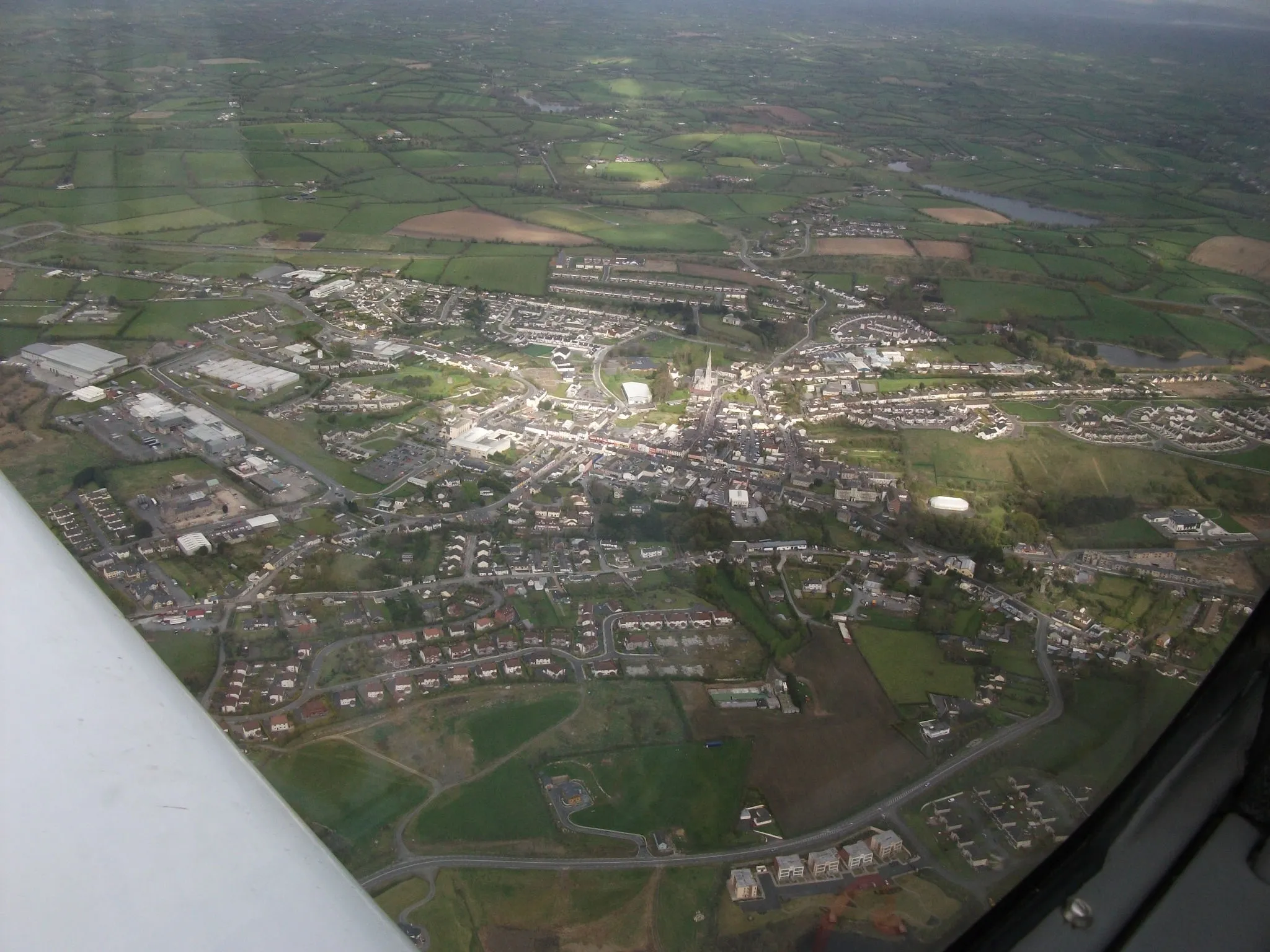 Photo showing: Aerial photo of Carrickmacross taken 12th April 2012
