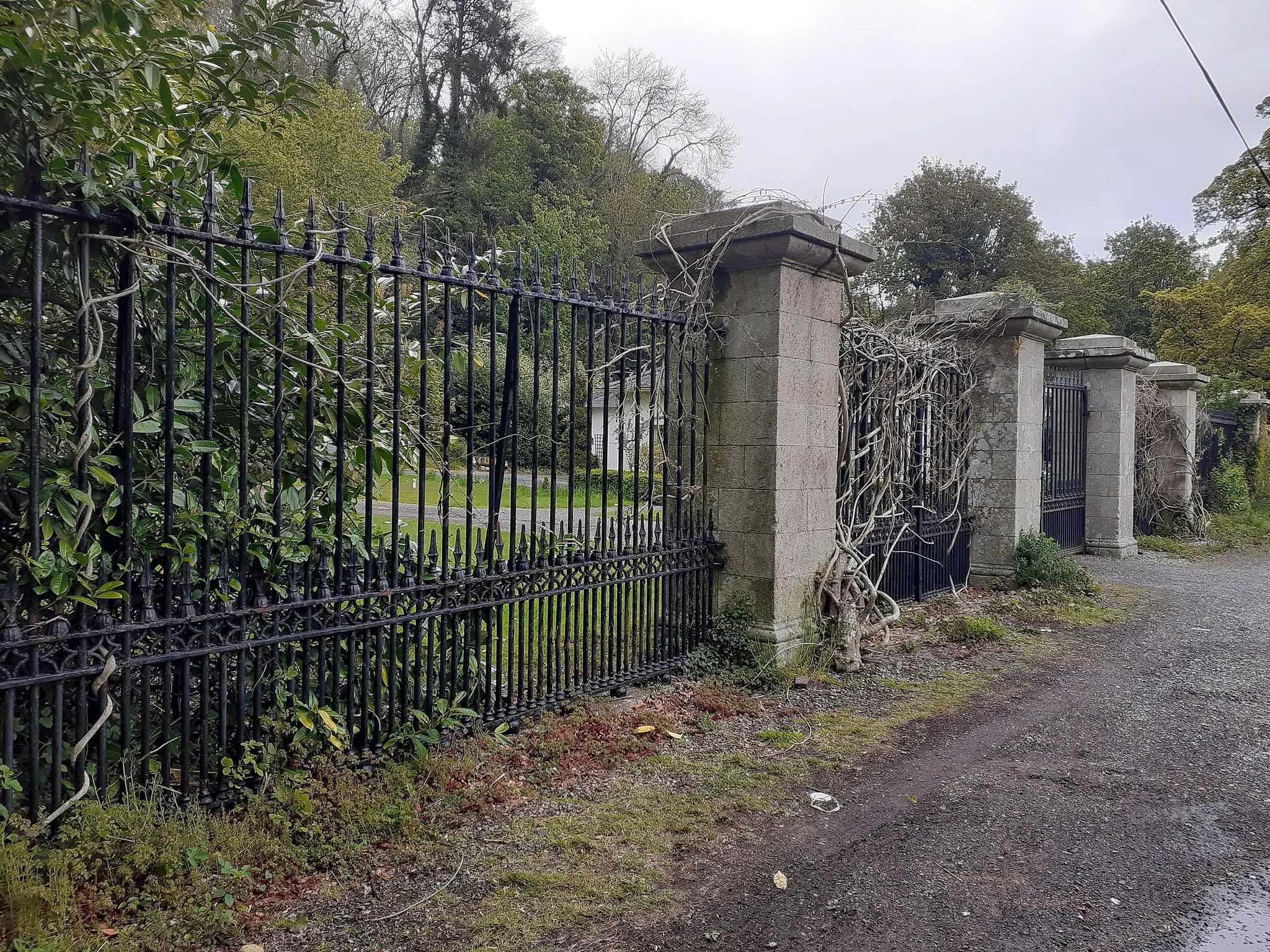 Photo showing: The rear entrance of Luttrelestown demesne on the Strawberry Beds road close to the River Liffey.