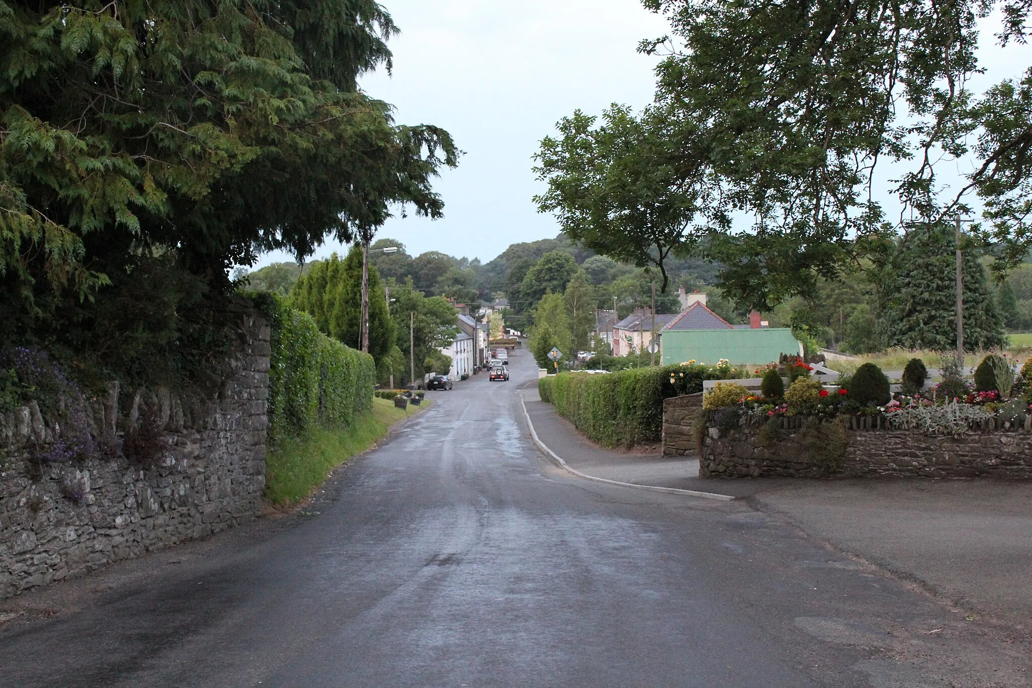 Photo showing: A view of Grangecon village looking north from near the old railway cottage