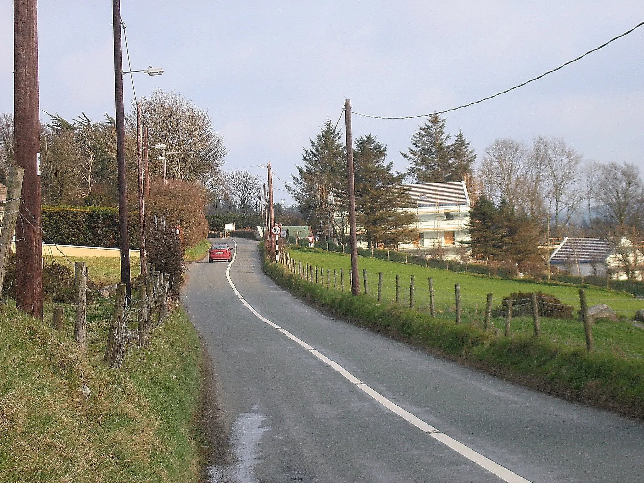 Photo showing: The R116 in the Dublin Mountains approaching Glencullen from the west.