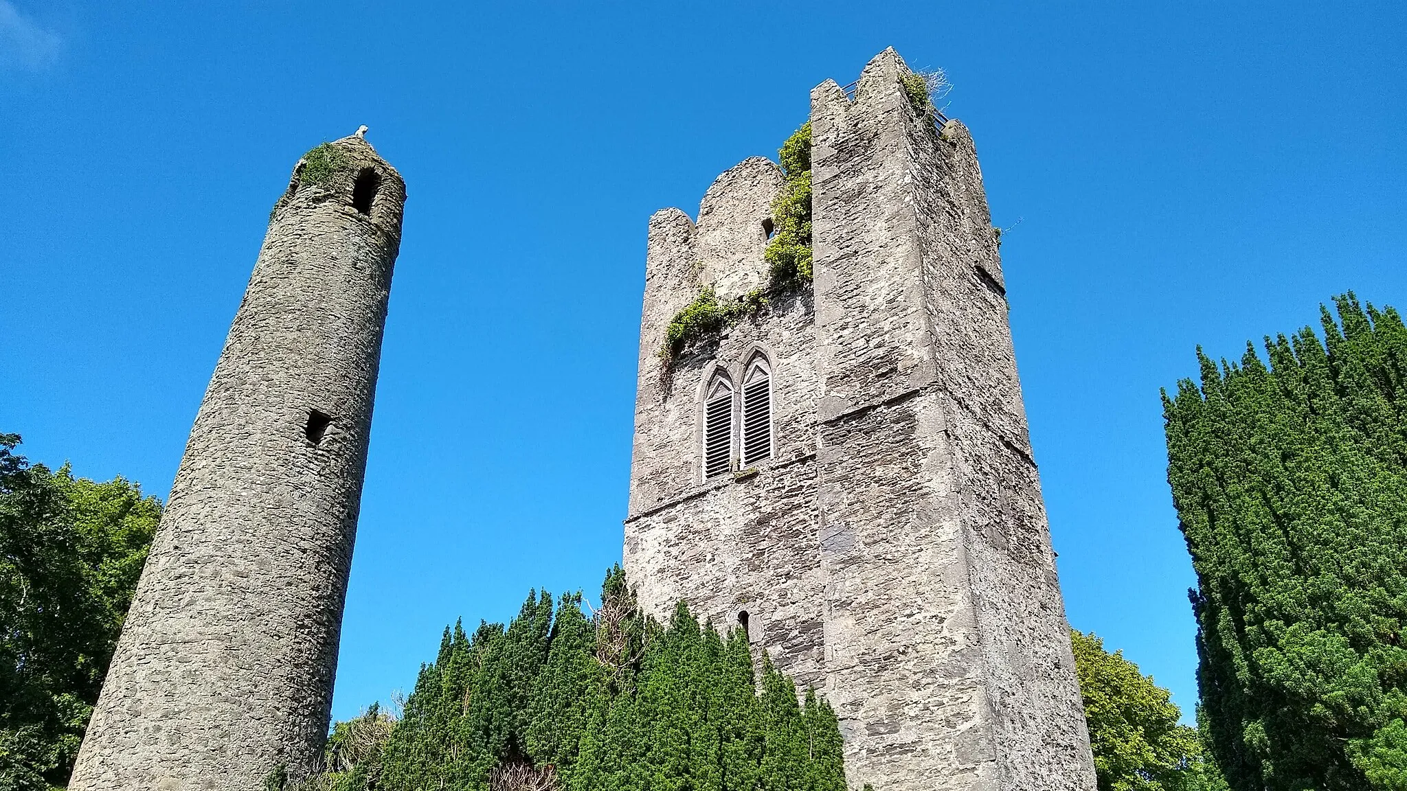 Photo showing: St. Columba's Church and round tower