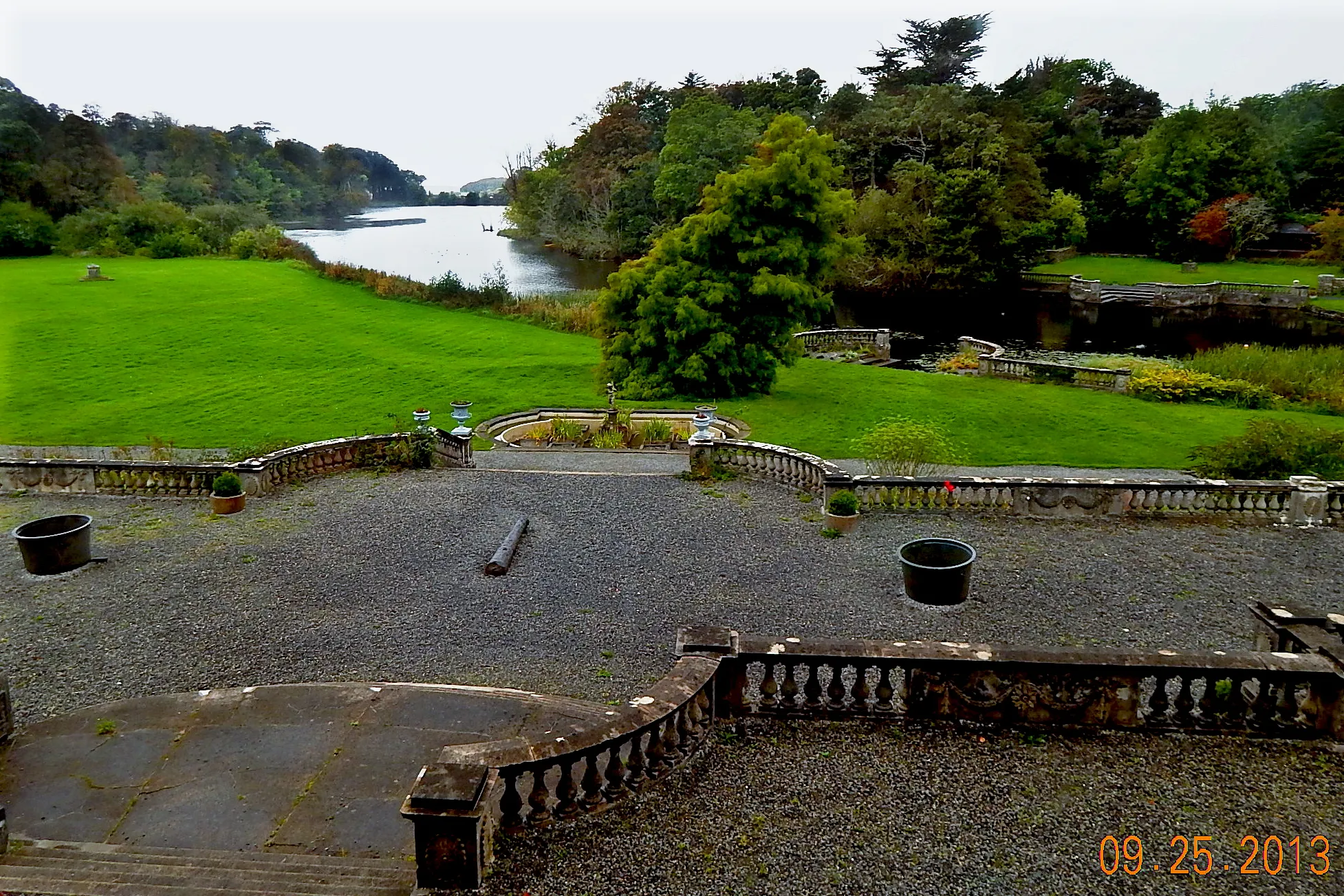 Photo showing: County Mayo - Westport House - Patio & Carrowbeg River at Back (West) Side