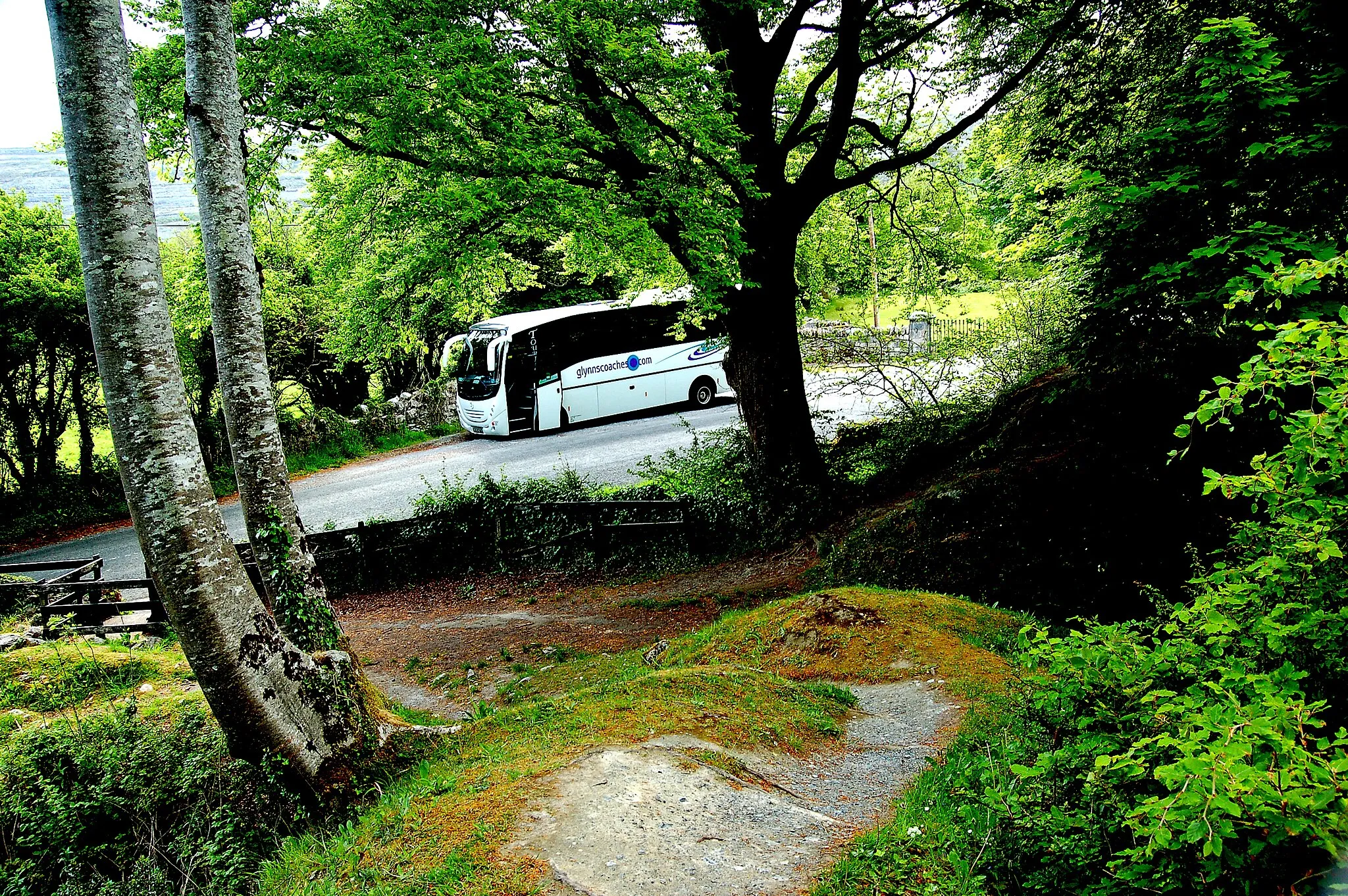 Photo showing: The Burren - R480 - Ballyallaban Ring Fort (An Rath) - Entrance & Bus