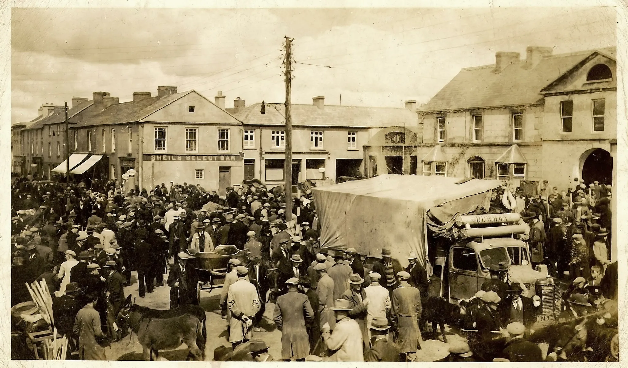 Photo showing: Arvagh market square on fair day.