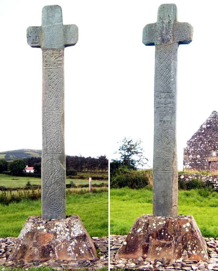 Photo showing: The eastern and western side of the Clonca High Cross