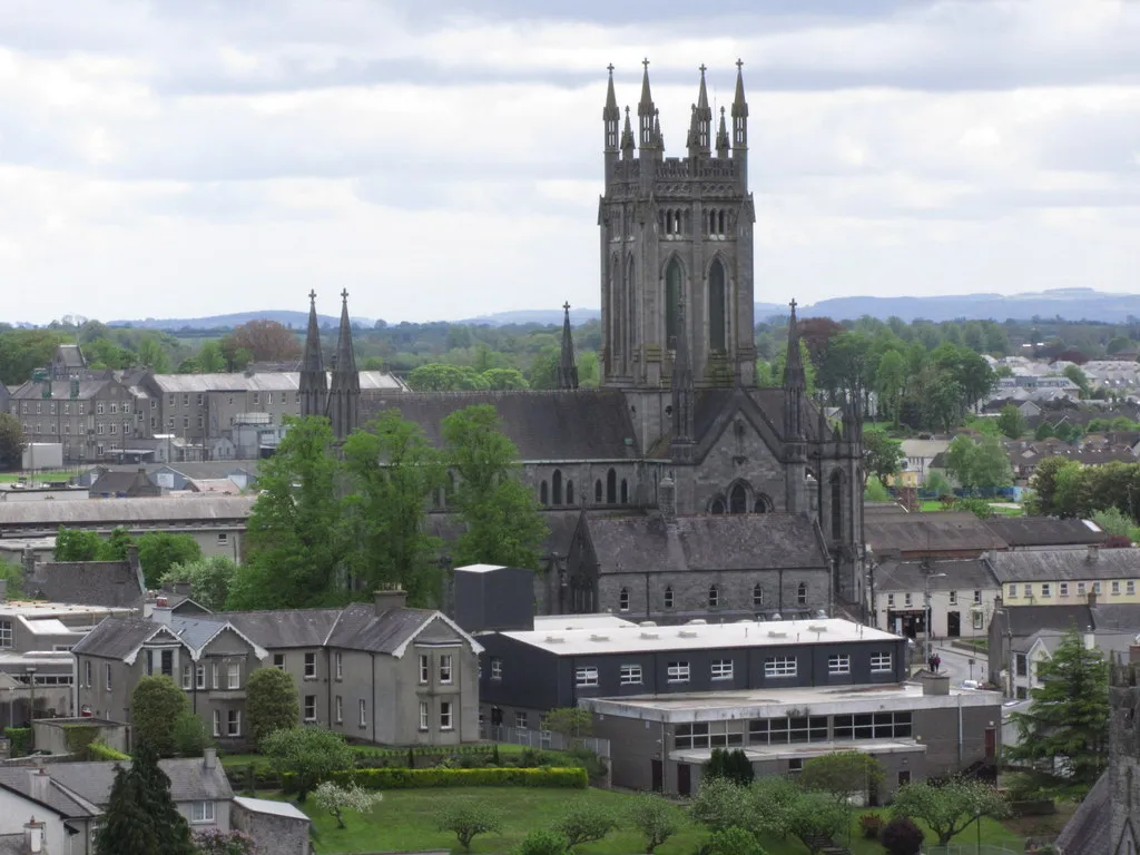 Photo showing: Kilkenny - View from Round Tower towards St Mary's RC Cathedral (close up)