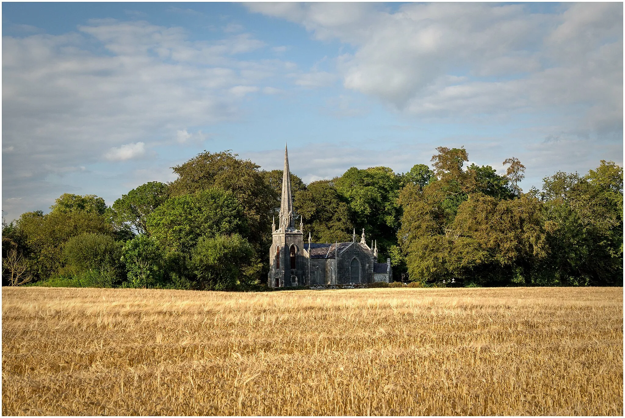 Photo showing: Hard to find, almost surrounded by trees, and maybe not in use any more, this is St John's in Buttevant, Co Cork.