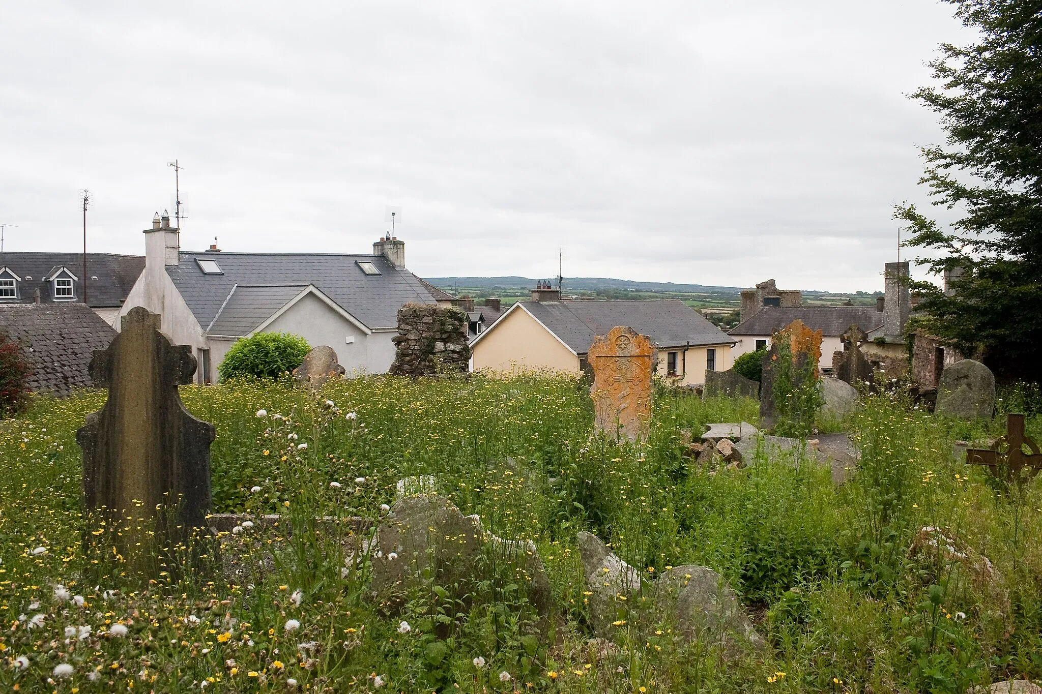 Photo showing: View of the graveyard at the ruin of Lady's Church, looking east.