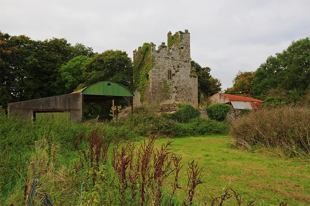 Photo showing: Castles of Munster: Ballingarry, Limerick Despite its rural location, this de Lacy tower lies just off the main road that runs through the village of Ballingarry. It has enjoyed an interesting local history, in comparatively recent times since its repair in 1821, it has served as a barracks during local disturbances of 1827, and later used as a hospital.