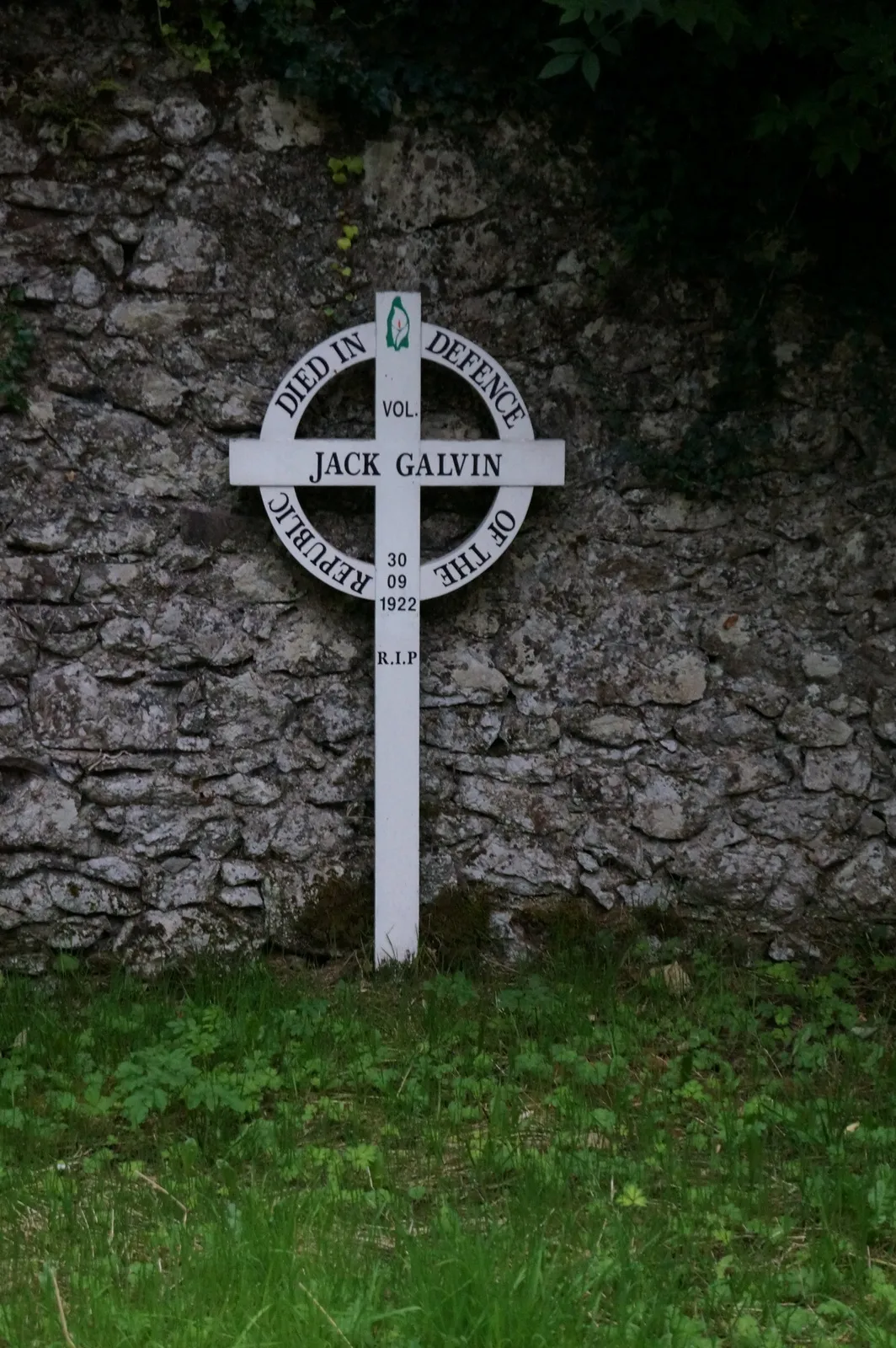 Photo showing: A memorial to Jack Galvin