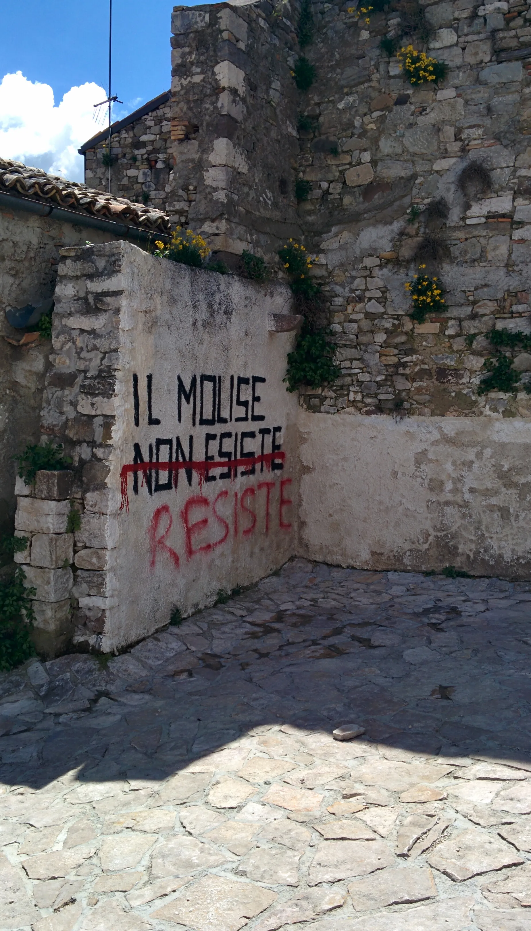 Photo showing: Opera di Biancoshock che, partendo da un tormentone nato sul web "Il Molise non esiste", diventa il manifesto dell'iniziativa: il Molise, nonostante tutto, resiste.