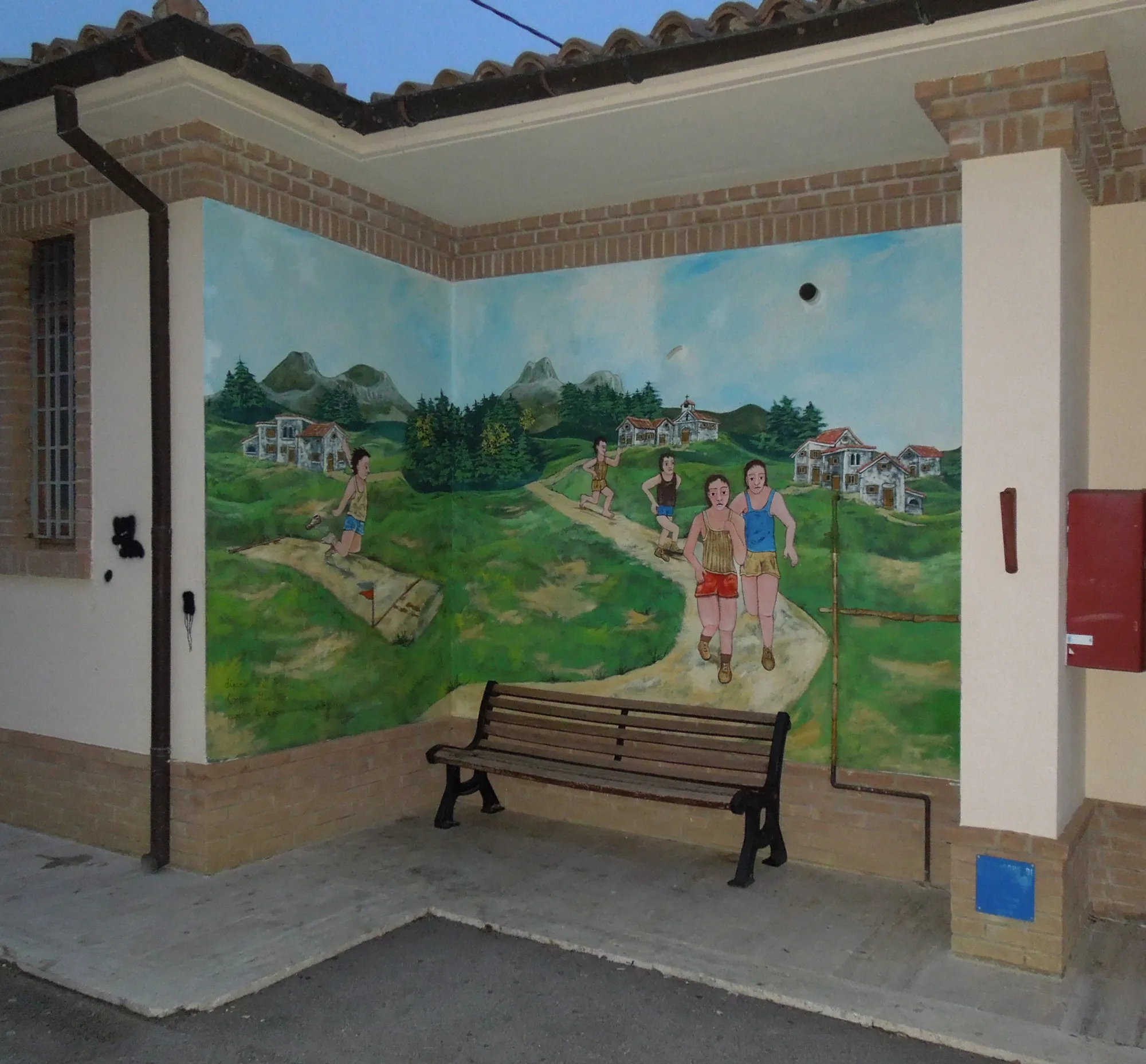 Photo showing: Murales del paese di Azzinano, frazione di Tossicia, in provincia di Teramo.