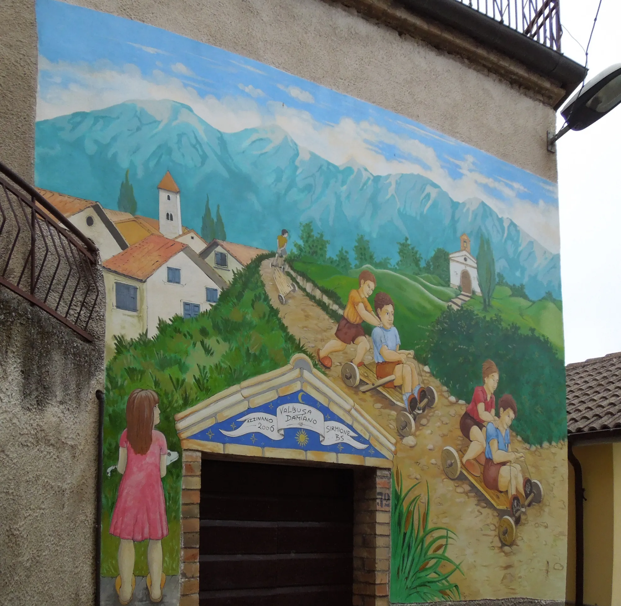 Photo showing: Murales del paese di Azzinano, frazione di Tossicia, in provincia di Teramo.