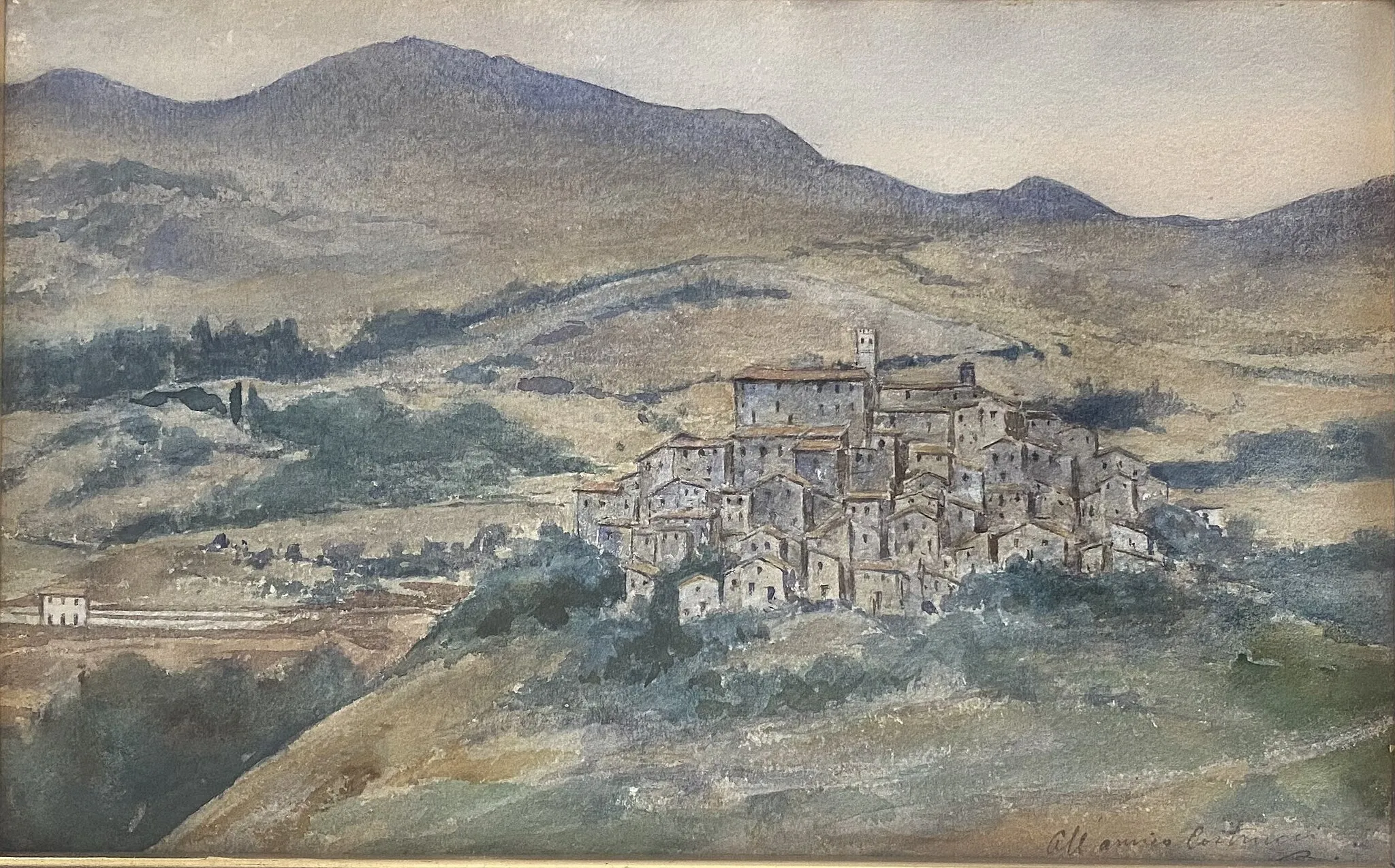 Photo showing: Roviano visto da Anticoli, 1898. Acquerello del pittore Enrico Nardi (1864-1947)