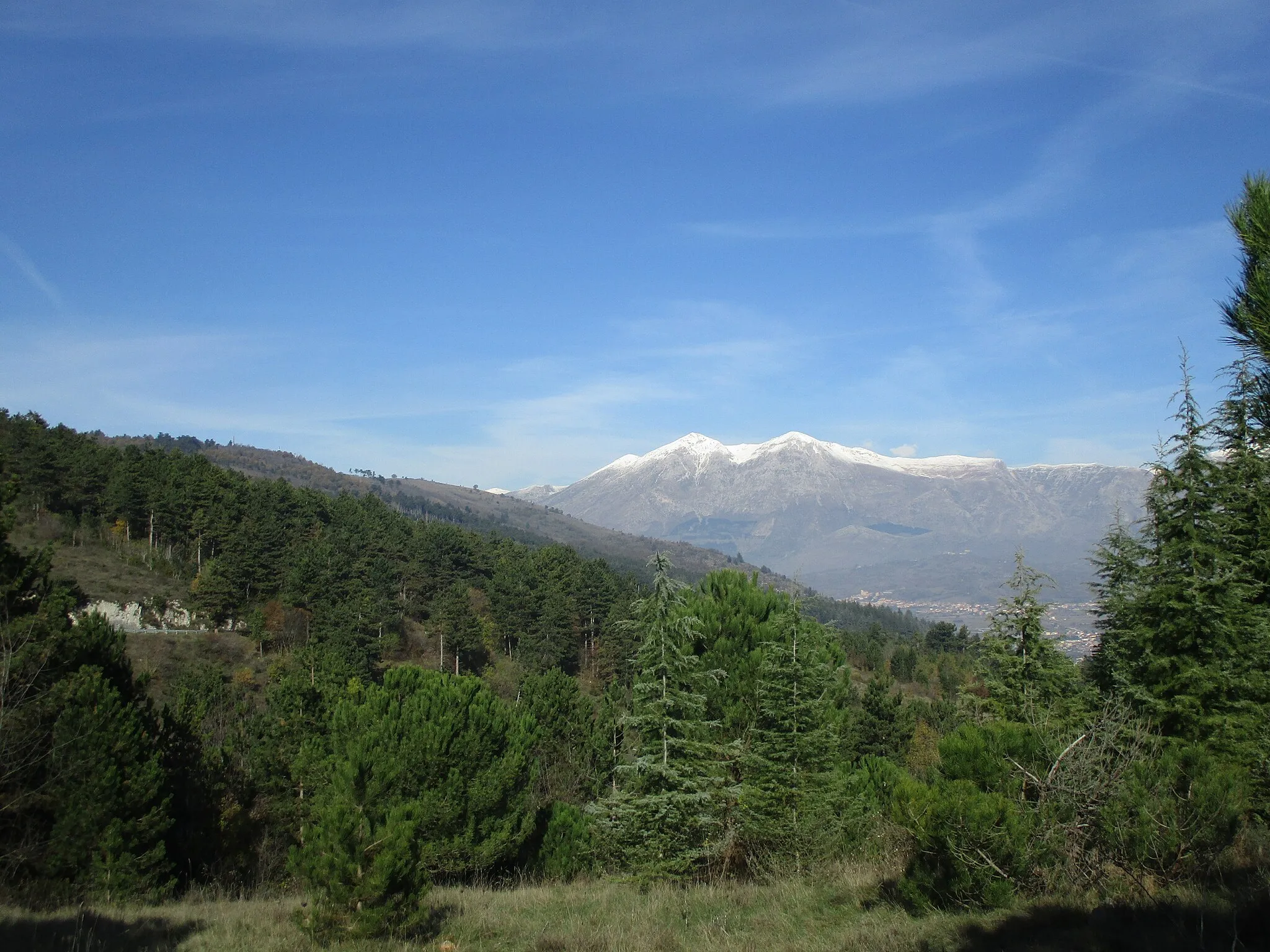 Photo showing: Monte Salviano sullo sfondo le vette del monte Velino