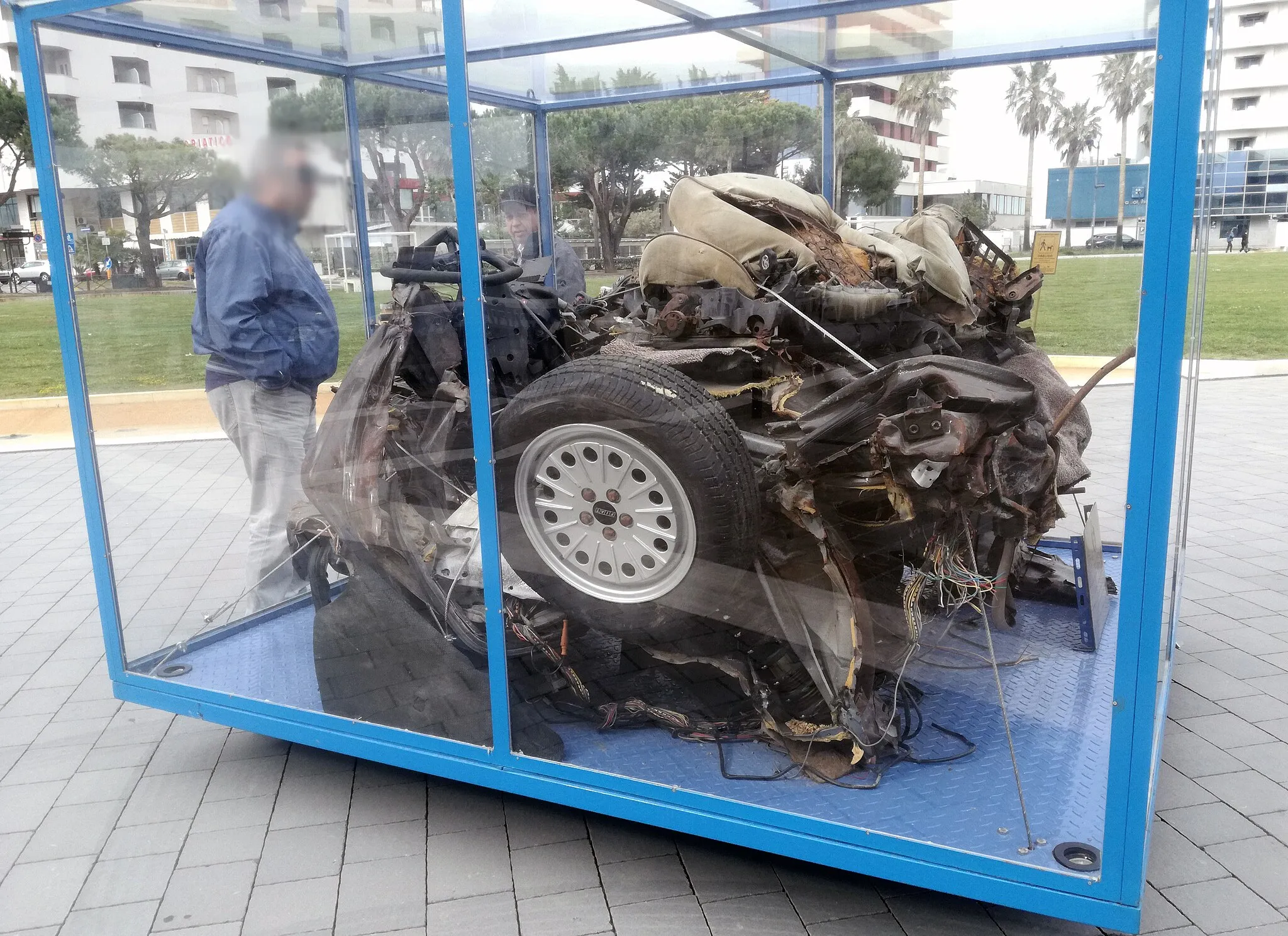 Photo showing: Remains of the Falcone escort's car