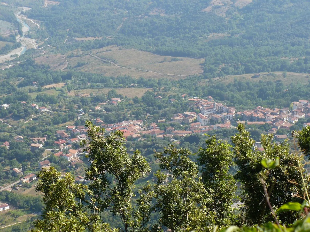 Photo showing: Panorama di Celle di Bulgheria visto dal monte Bulgheria