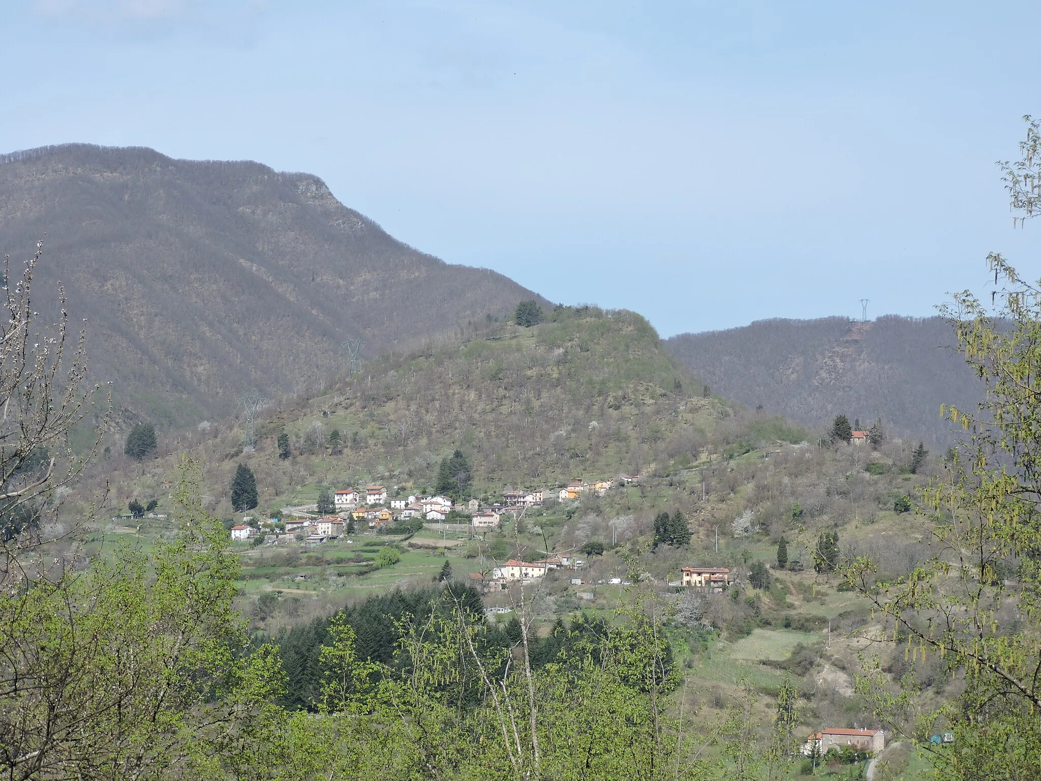 Photo showing: Cantagallo, Castello e il crinale di Terrabianca visti dai pressi della cannicciaia della Regia, sullo sfondo a sinistra si erge il poggio Cicialbo