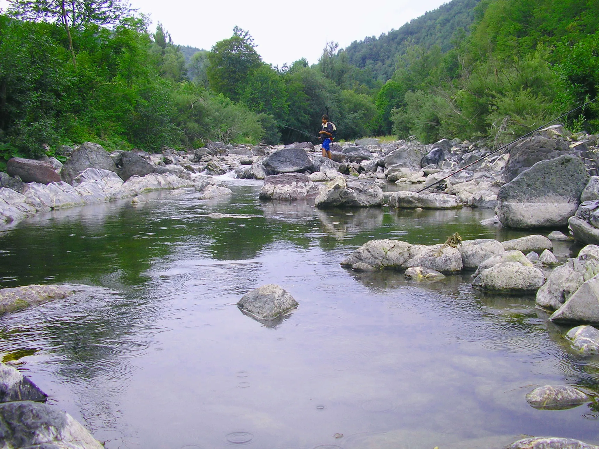 Photo showing: Pesca nel fiume Trebbia