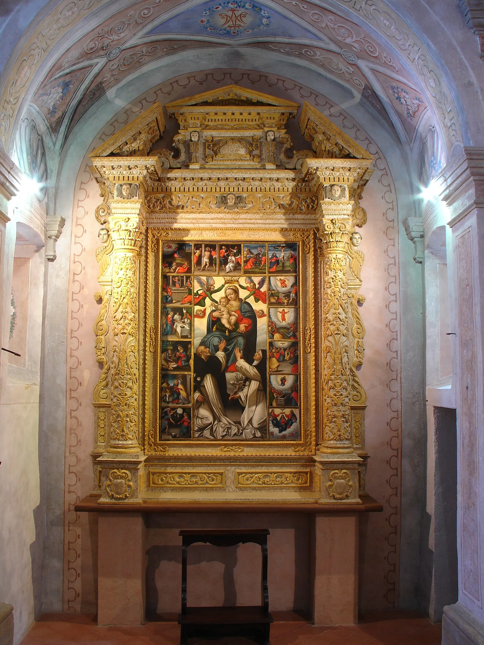 Photo showing: Autore: Saverio Leoni, Madonna del Rosario e Misteri di Ascanio Magnanini (1615). Olina, chiesa parrocchiale