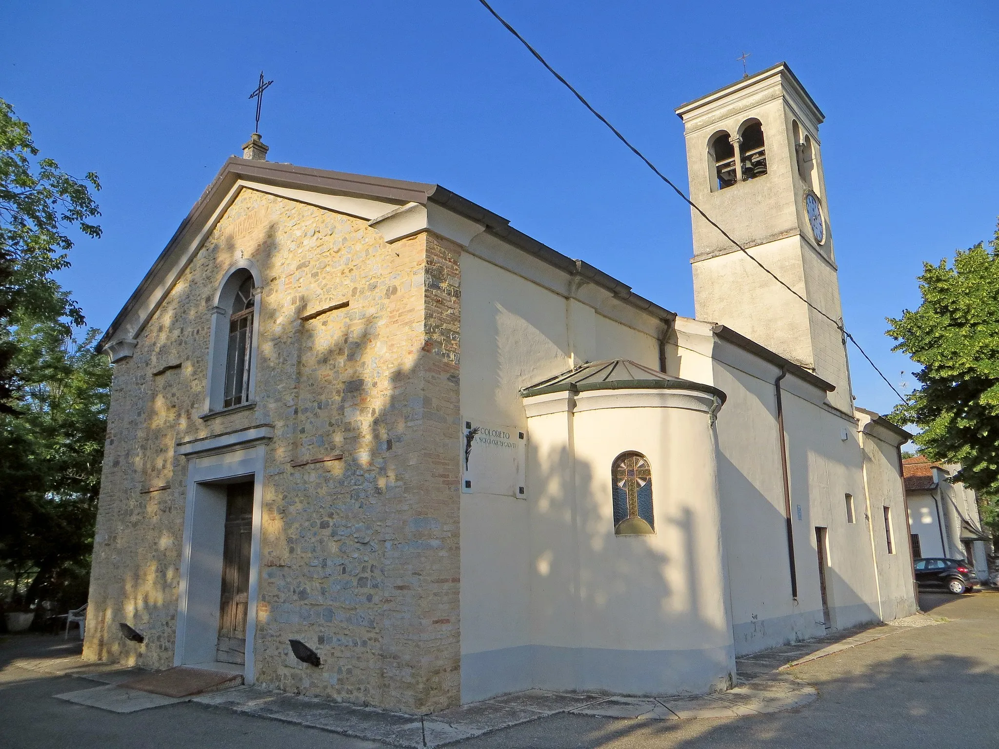 Photo showing: Chiesa di San Biagio (Coloreto, Parma) - facciata e lato sud