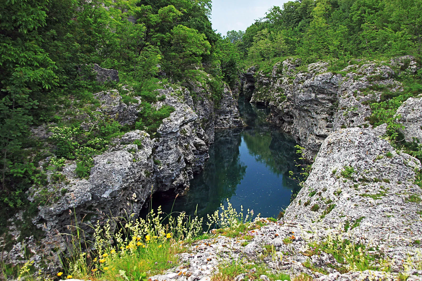 Photo showing: The canyon of Natisone / Nadiža river at Premariacco