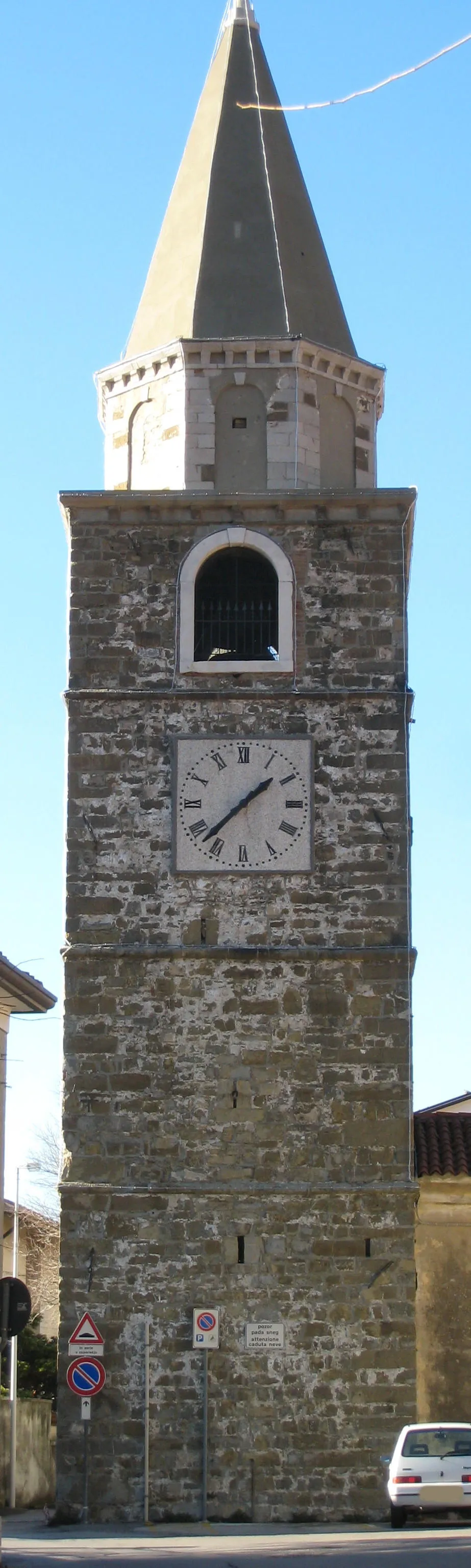 Photo showing: Campanile della Chiesa di Bagnoli della Rosandra (TS). Gennaio 2008