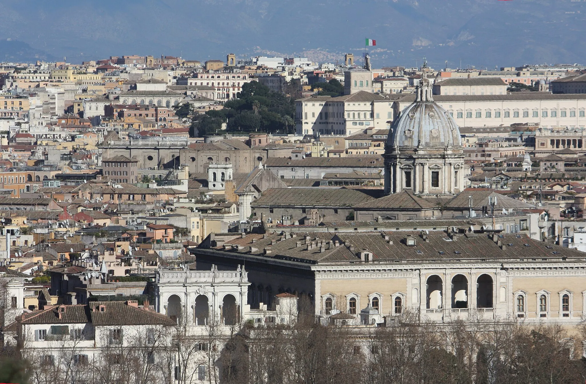 Photo showing: Rome, view from the Gianicolo Hill to the church Sant'Andrea della Valle