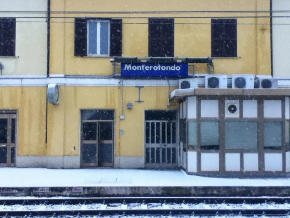 Photo showing: Stazione di Monterotondo-Mentana (FR1 - Orte/Fiumicino Aeroporto) sotto la neve questo febbraio.