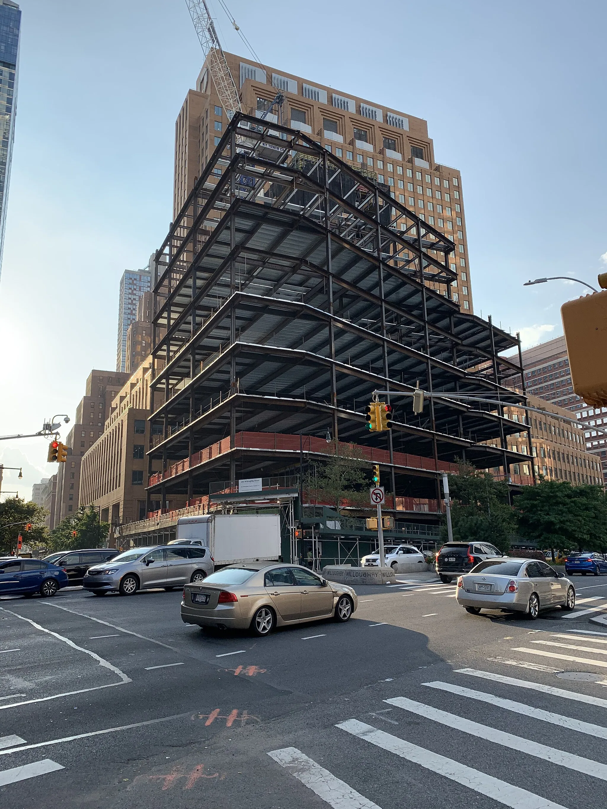 Photo showing: 141 Willoughby Street under construction, looking west, in Downtown Brooklyn, New York on August 25, 2021.