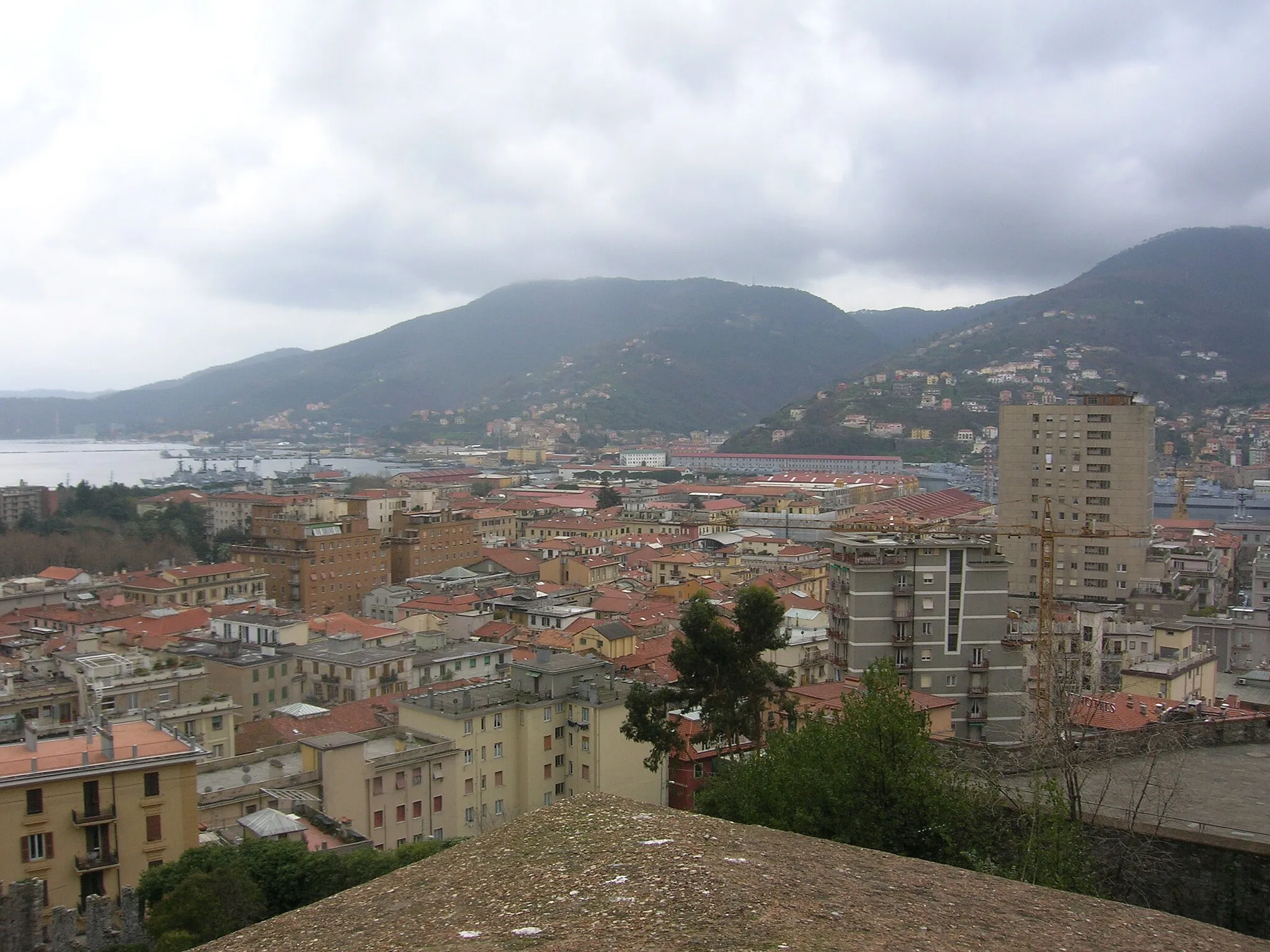 Photo showing: La Spezia - Castello San Giorgio panorama dalle terrazze