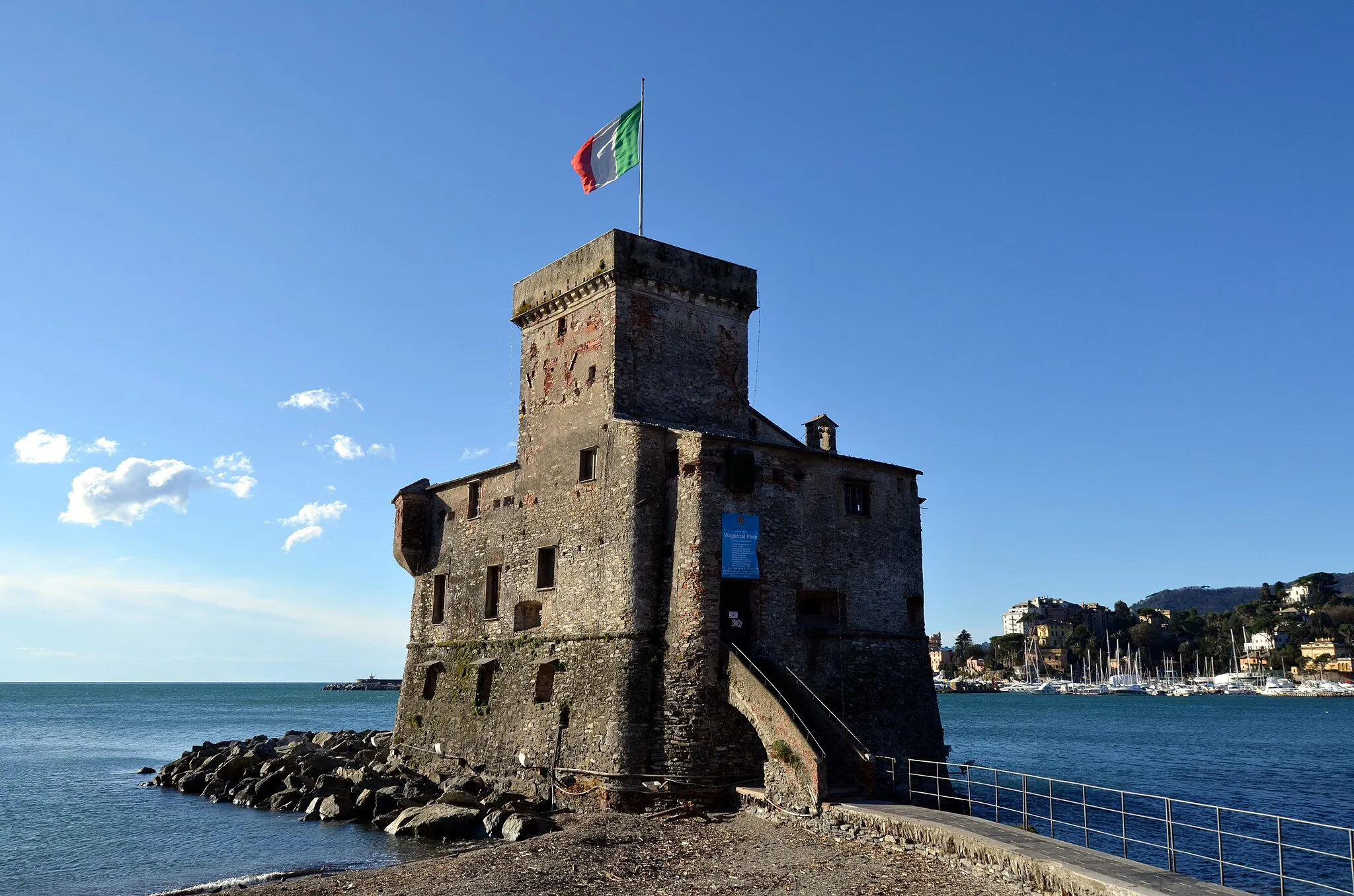 Photo showing: Il castello sul mare di Rapallo, Liguria, Italia
